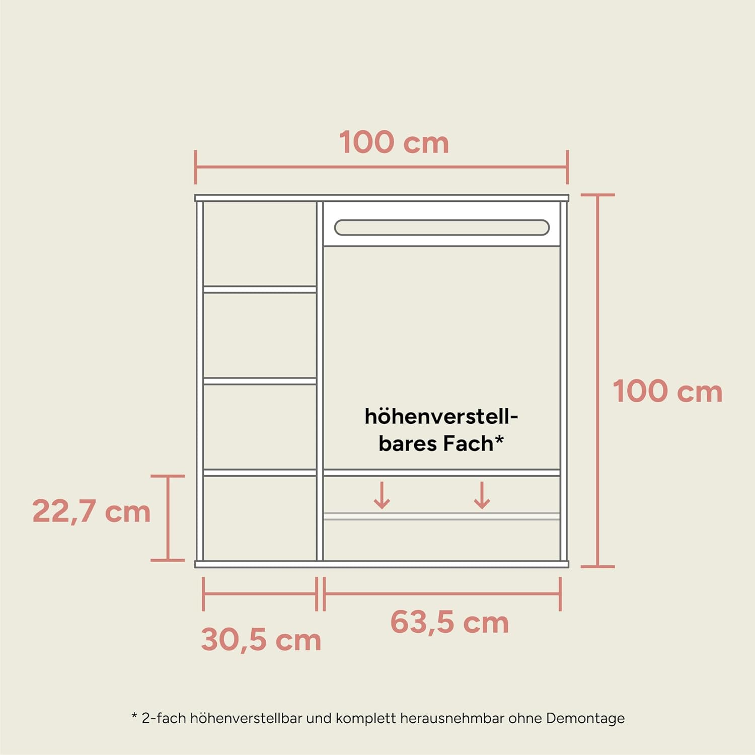 Ehrenkind® Montessori Kleiderschrank | Kinderregal Kiefer Natur | Kinderschrank FSC Zertifiziert | Garderobe für das Kinderzimmer in 100x100x40 | Kleiderschrank Kinderzimmer | Kinderzimmer Möbel