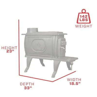 2025 900 square feet EPA-exempt cast iron stove