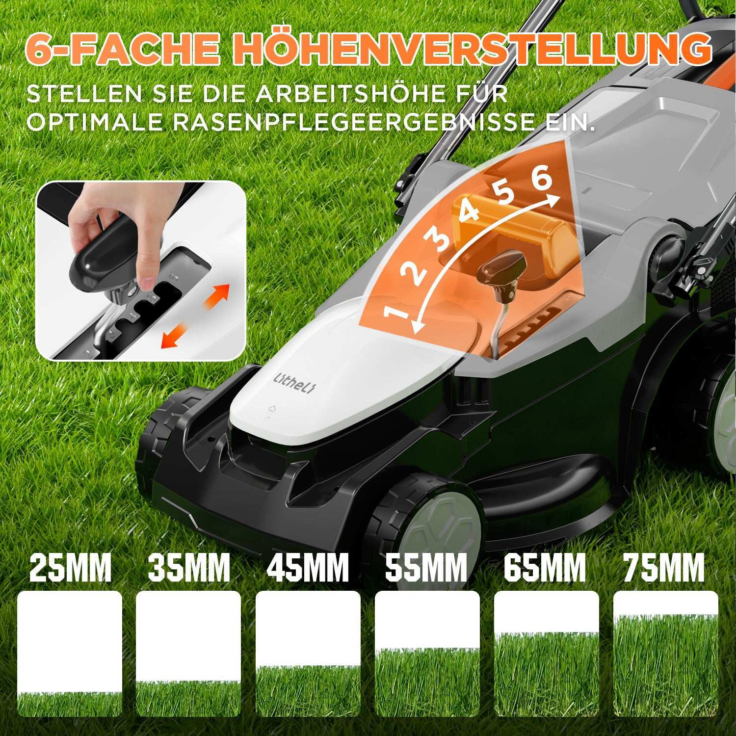 Handy+ U20 2 * 20V 37 cm Draadloze Grasmaaier | Inclusief 2 * 4,0 Ah SE-accu��s | Moeiteloos maaien van gazons tot 300 m2