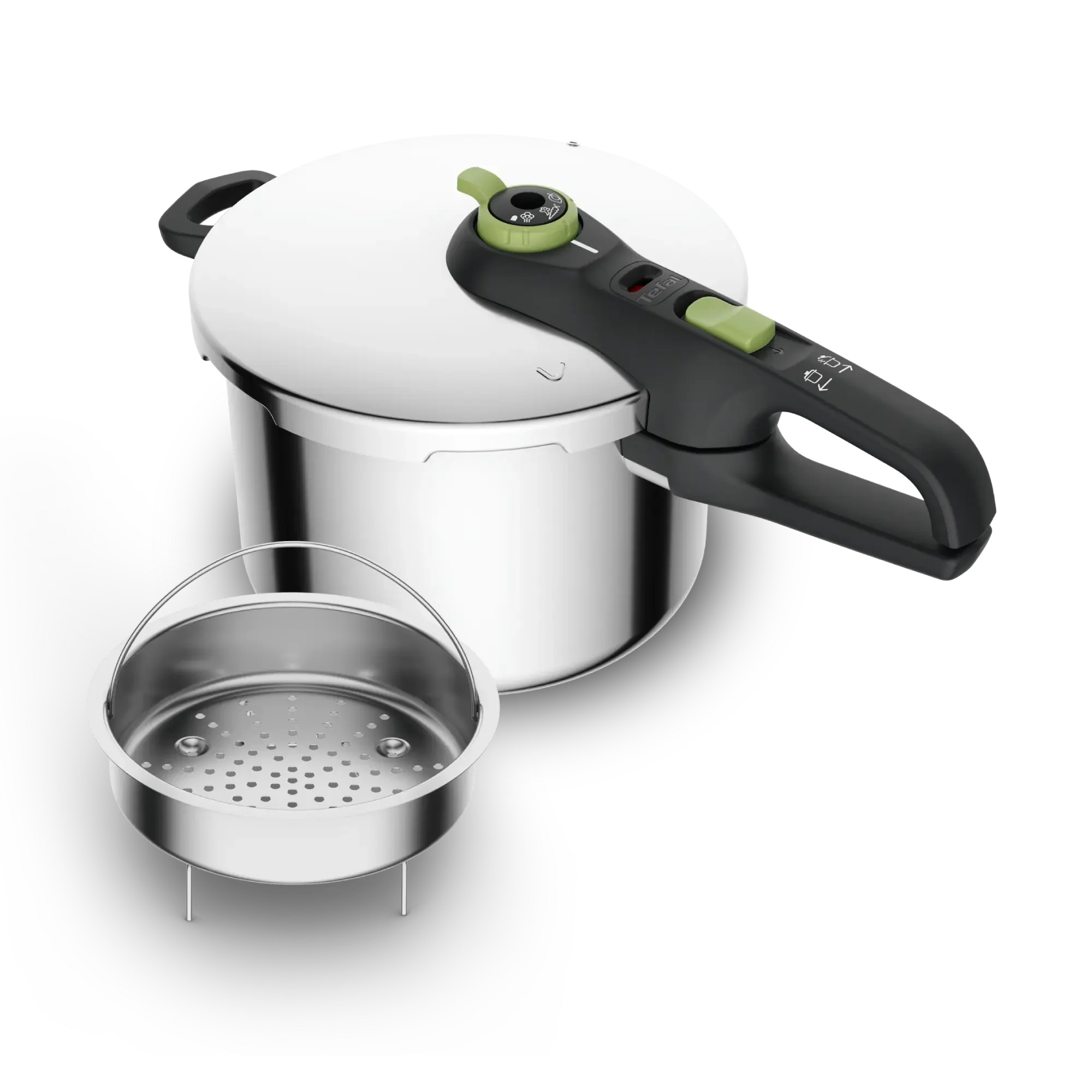 Tefal Secure Trendy inductiegeschikte snelkookpan van roestvrij staal, 6L