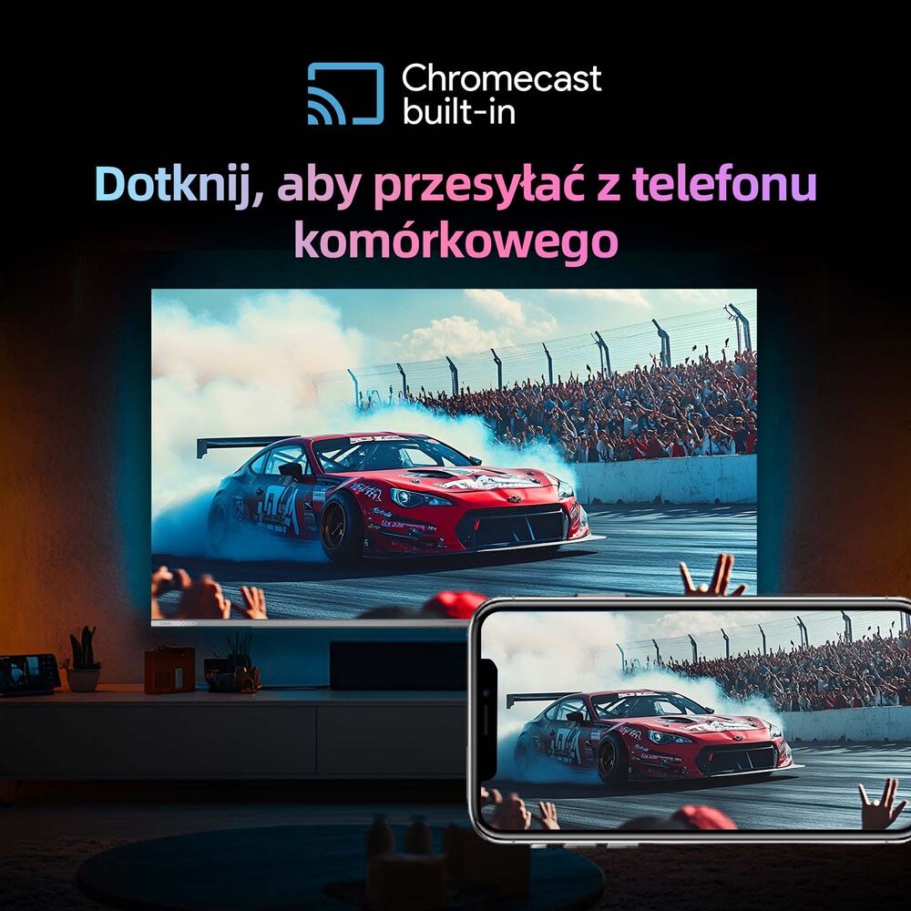 Telewizor 55” CHiQ U55QM9, bezramkowy, 4K Ultra HD, Google TV