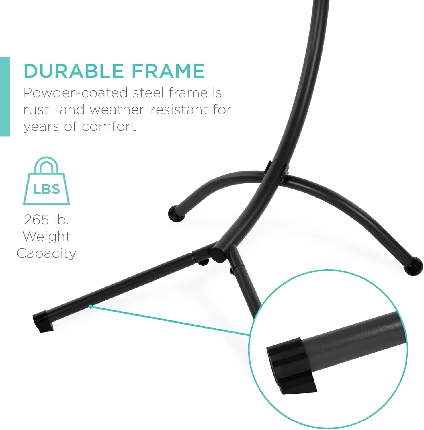 Best Choice Products Outdoor Hanging Curved Steel Chaise Lounge Chair Swing w/Built-in Pillow and Removable Canopy - Charcoal Gray