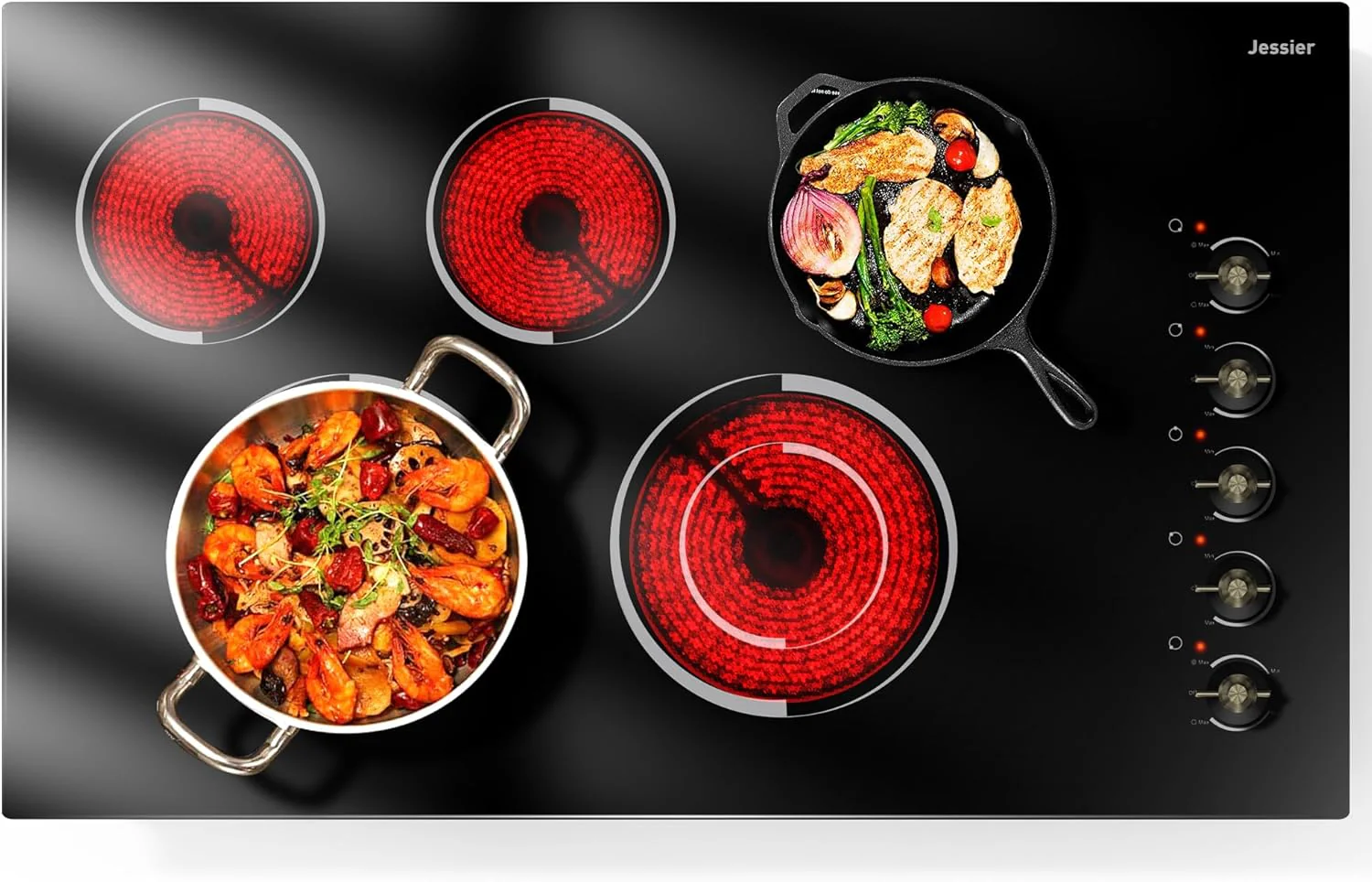 Electric Cooktop 30 Inch - 5 Burners Built-in Ceramic Cooktop, 30