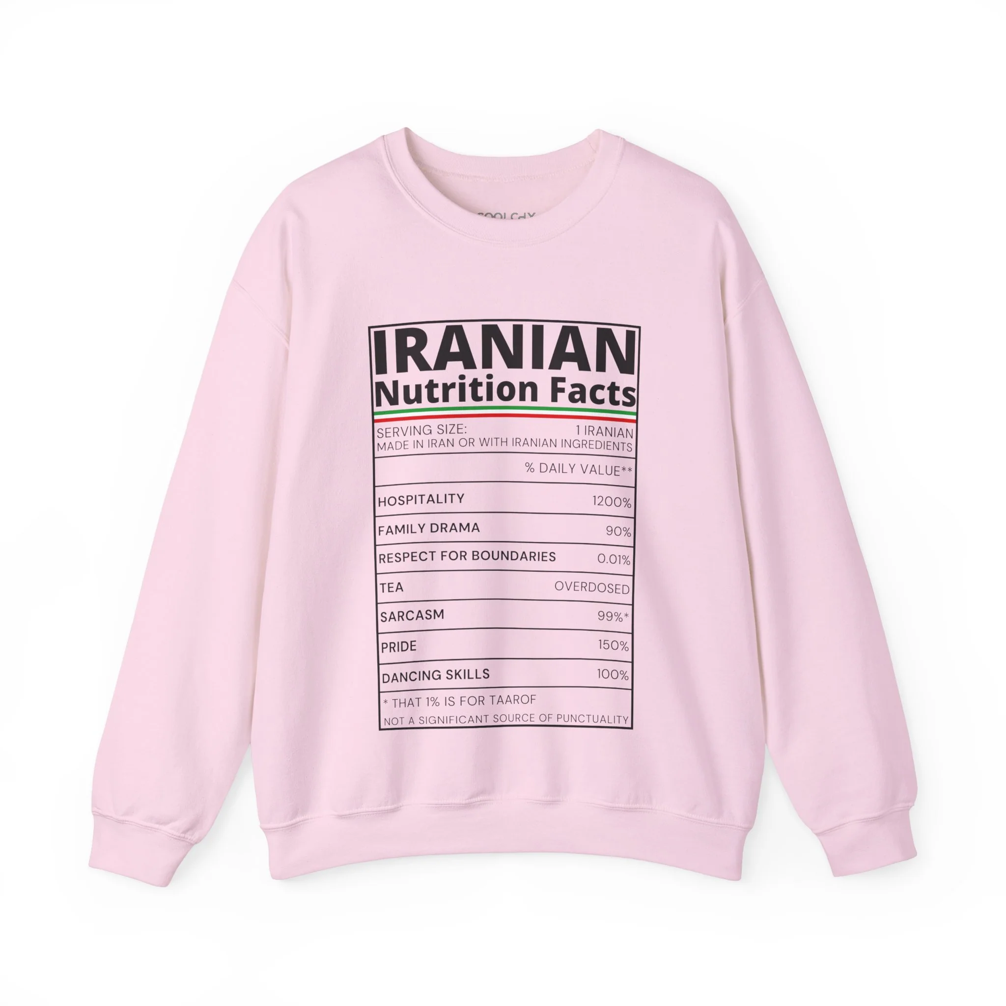 Iranian Nutrition Facts Sweatshirt