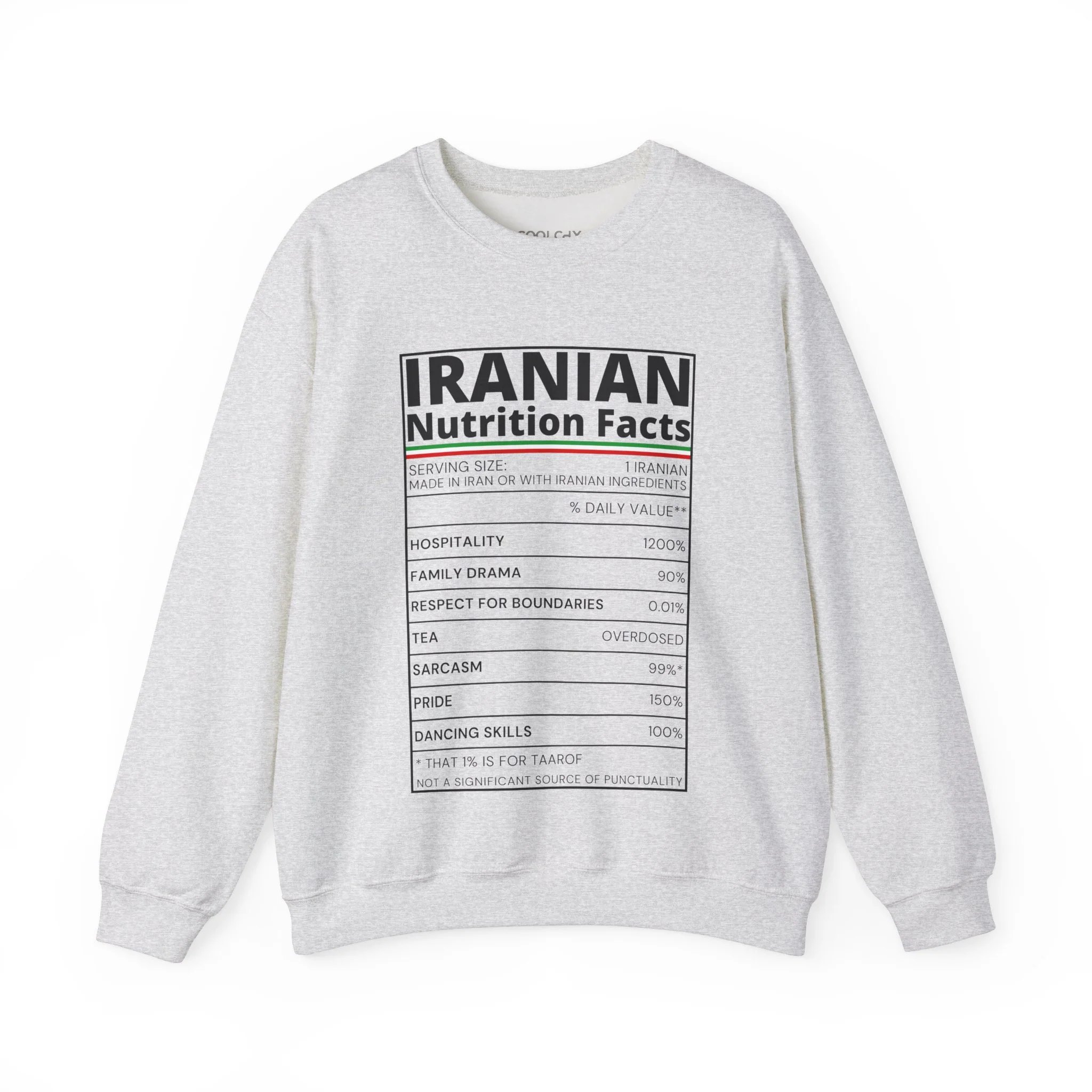 Iranian Nutrition Facts Sweatshirt