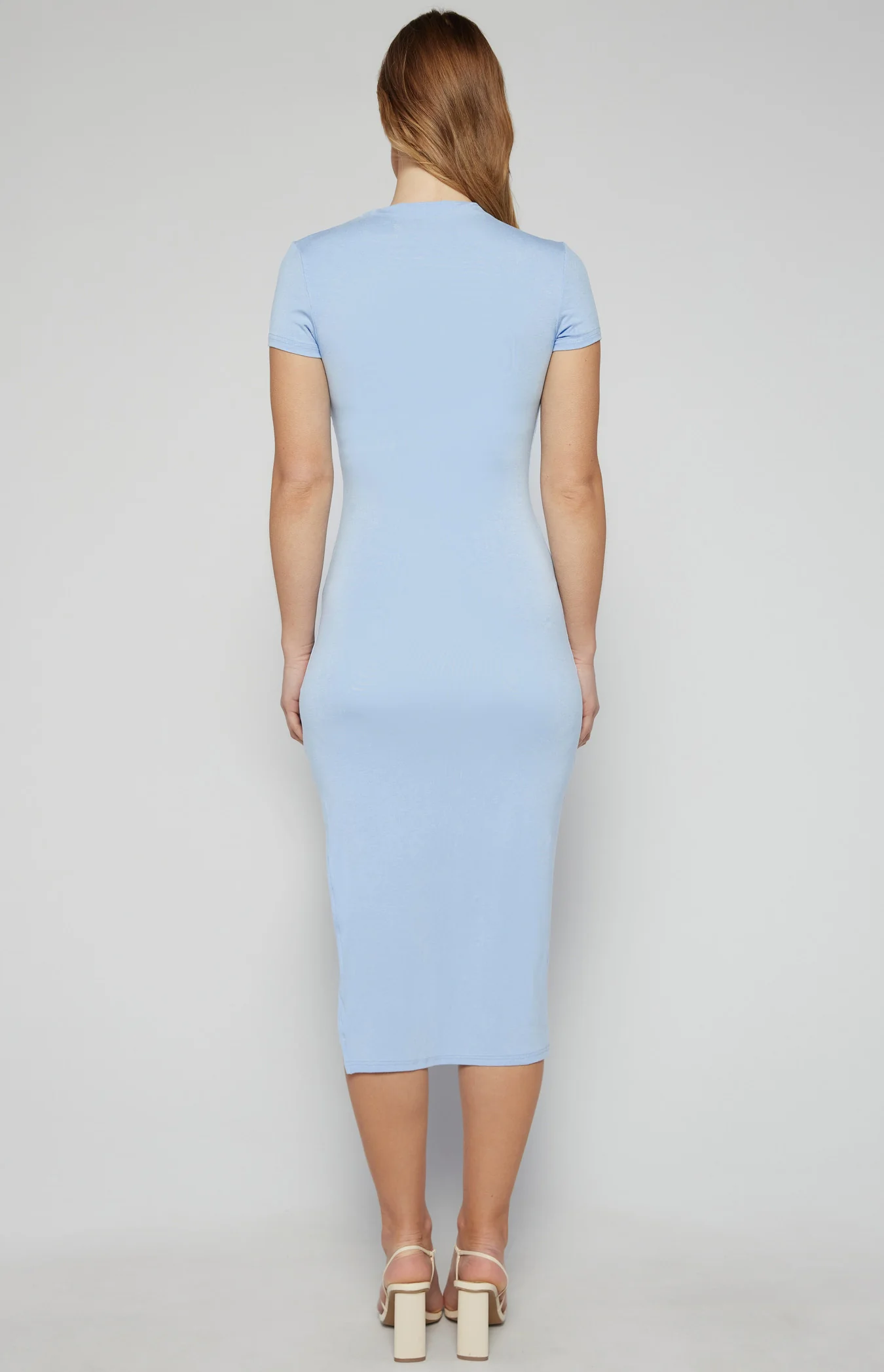 Ruched Detail Short Sleeve Jersey Midi Dress