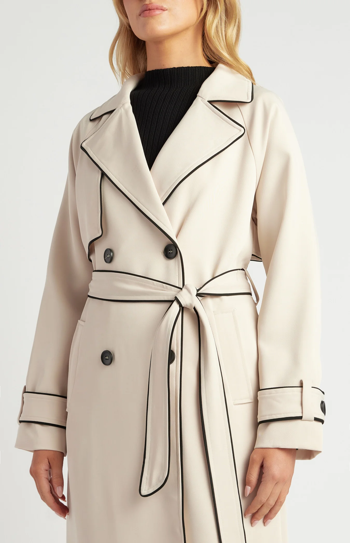 Contrast Trench Coat