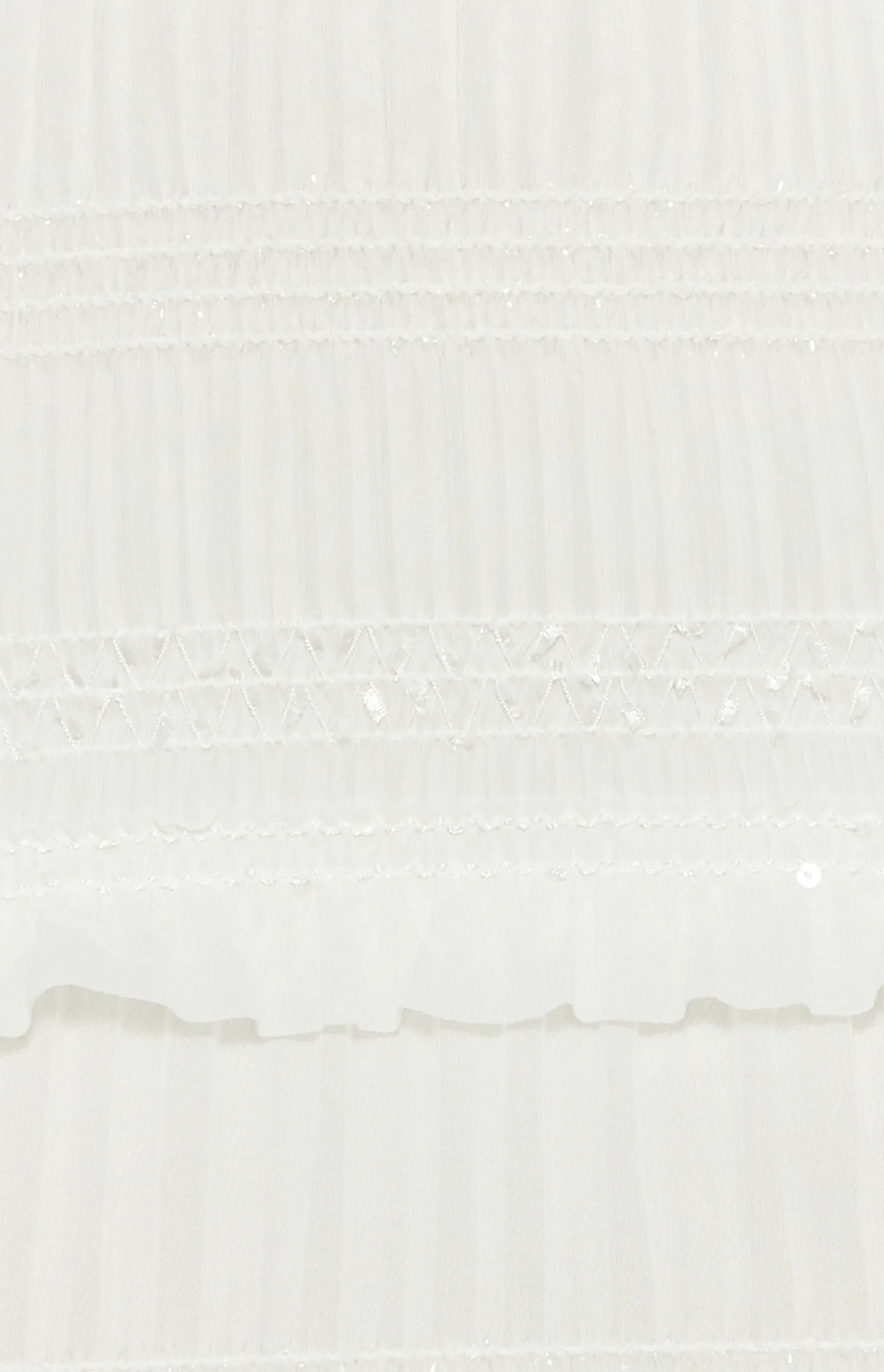 Textured Ruffle Dress - White