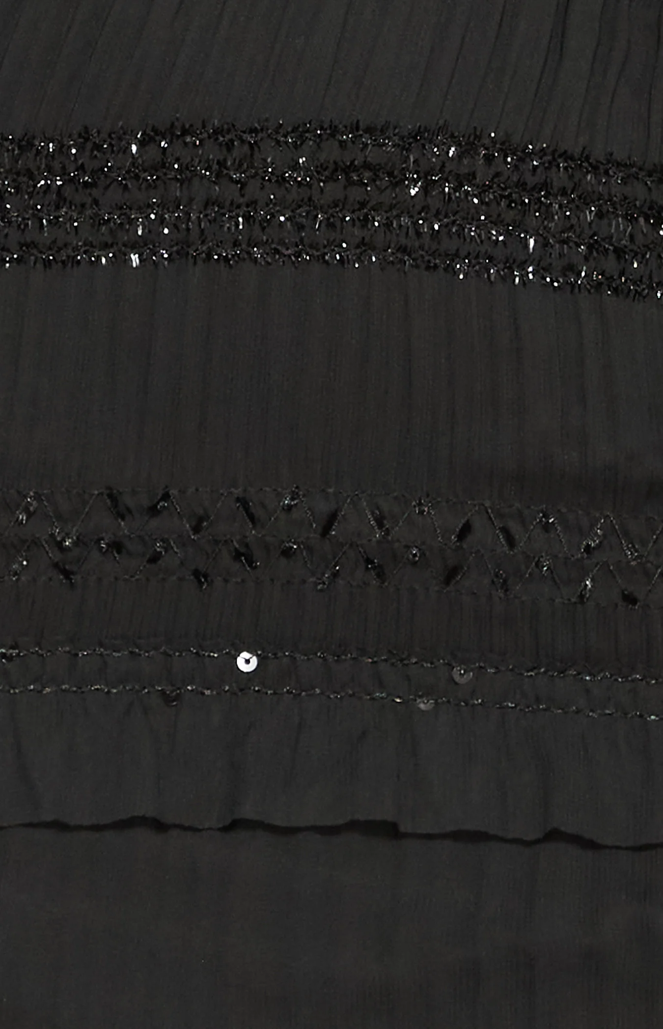 Textured Ruffle Dress -  Black