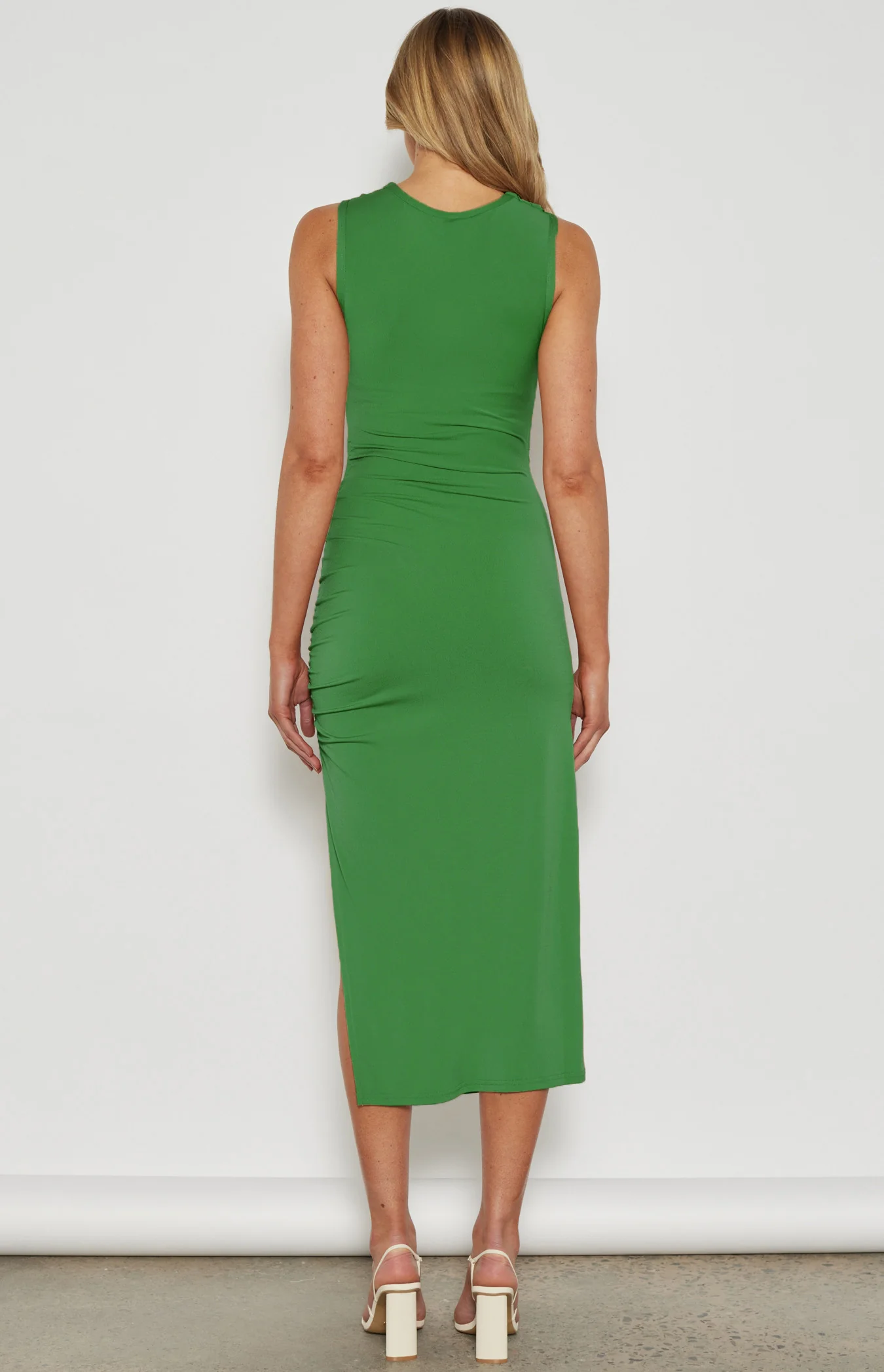 Stretch Jersey Cowl Neck Midi Dress