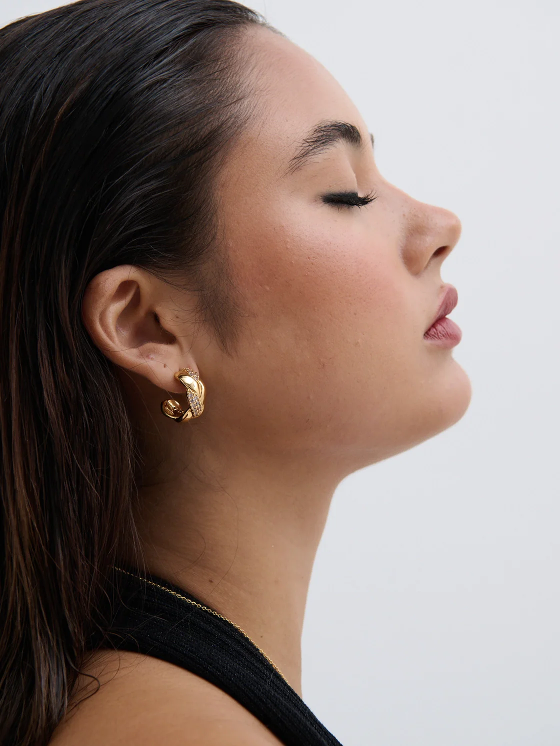 Embellished Braid Gold Plated Earrings