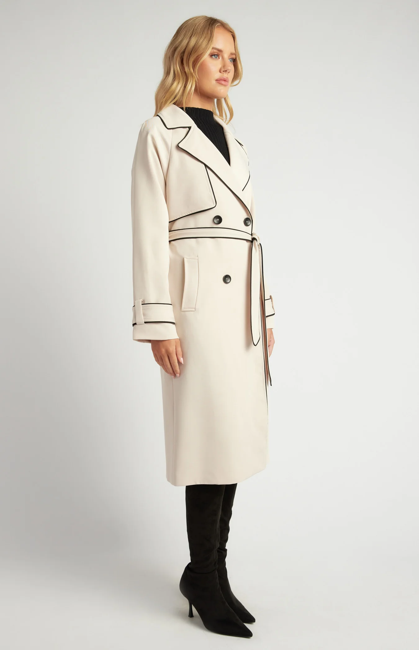 Contrast Trench Coat