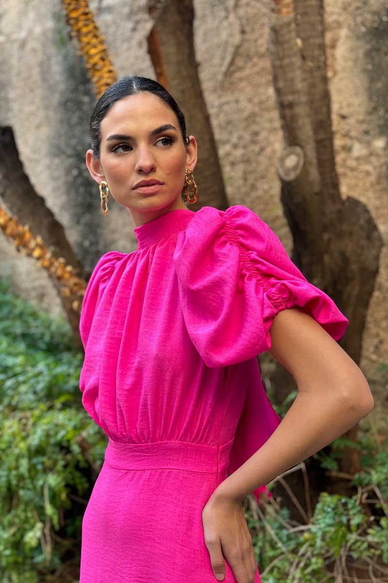 April Puff Sleeve Midi