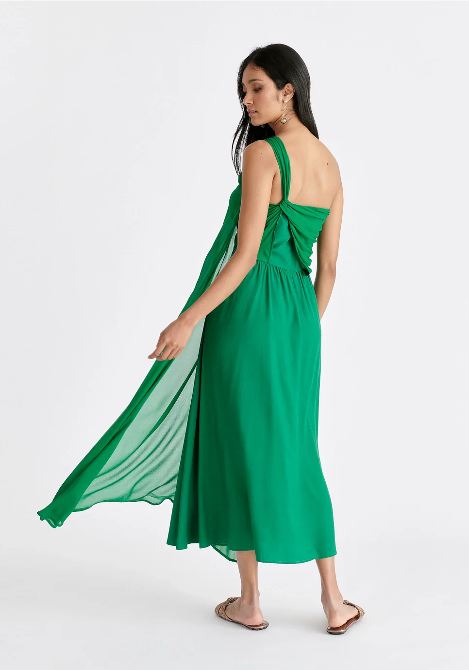 One Shoulder Layered Flowy Dress