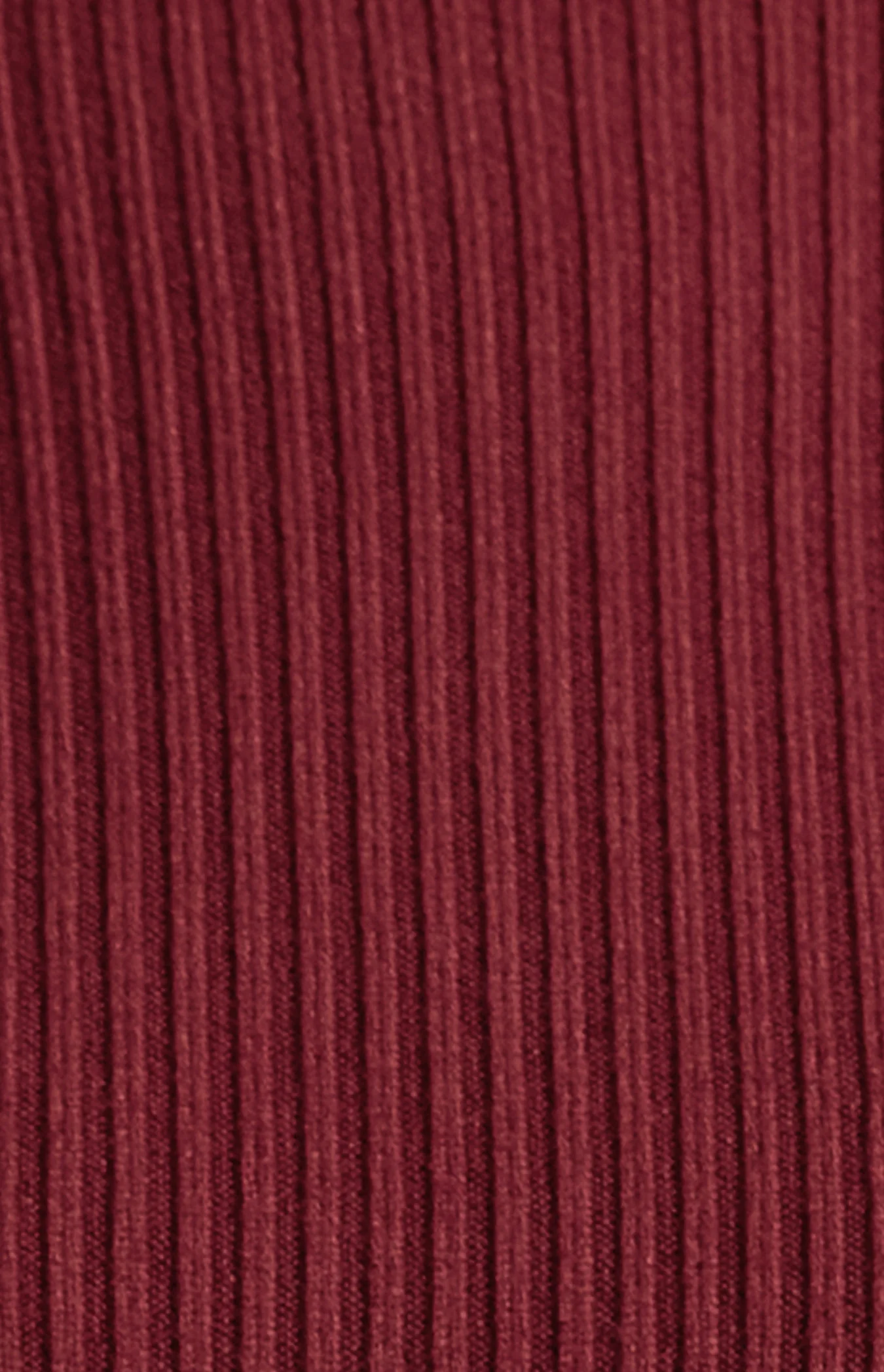 High Neck Fitted Basic Knit Top - Merlot