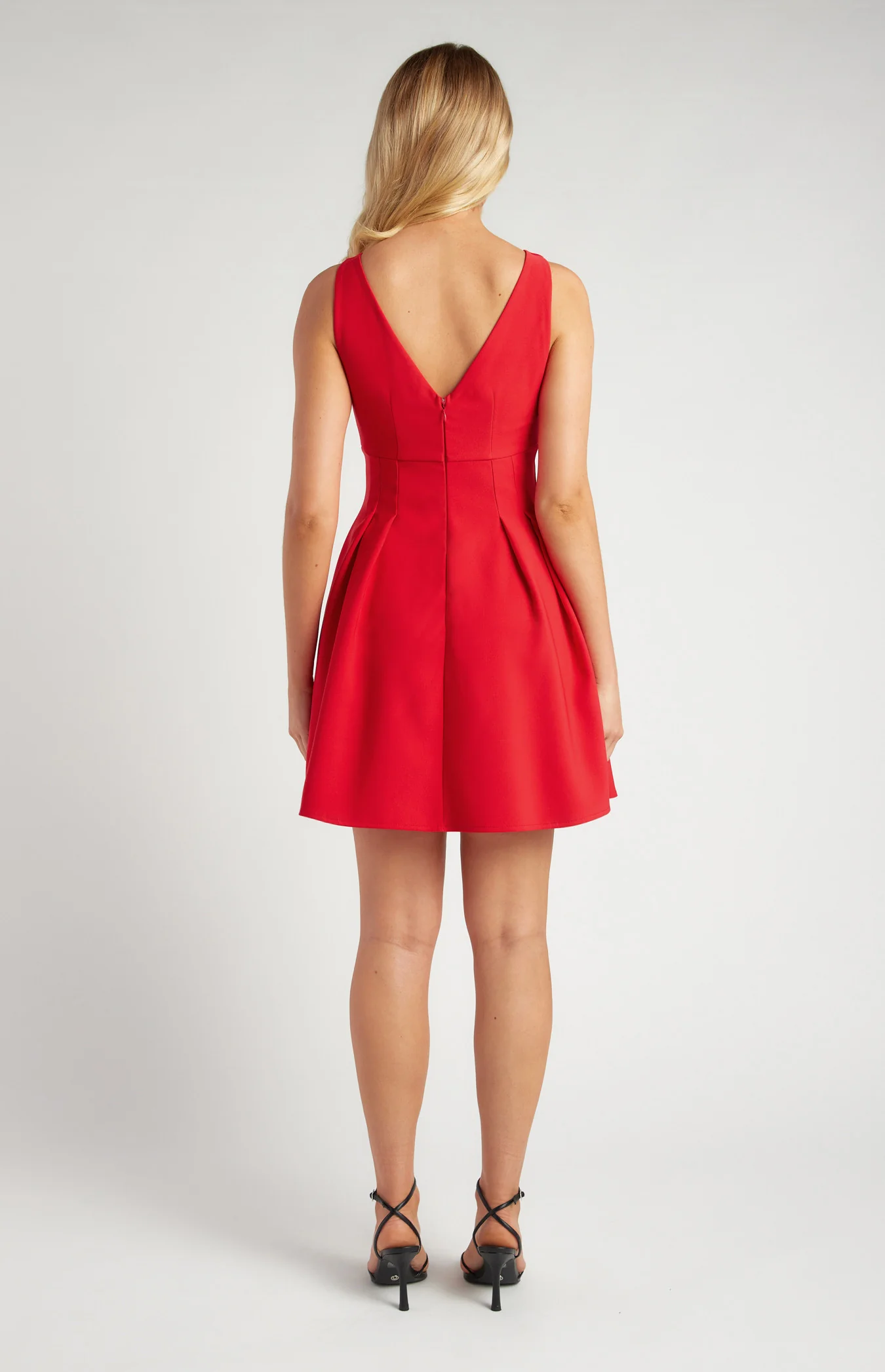 Stretch Fabric Cinched Waist Detail Mini Dress
