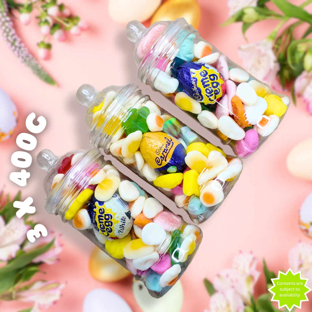 Easter Jar Bundle (3 x 400g) a?? Milk Chocolate, White Chocolate, Chocolate Caramel Creme Eggs
