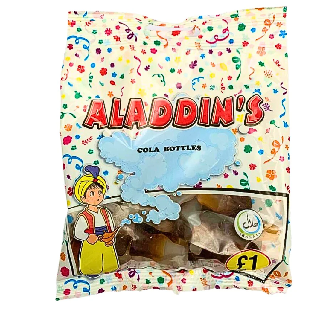 Aladdins Jelly Cola Bottles 100g (Halal)