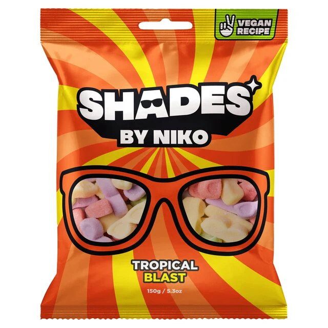 Shades by Niko Tropical Blast 150g a?? Exotic Fruit Sweets Packed with Flavour