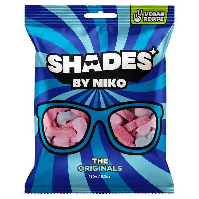 Shades by Niko The Originals 150g a?? Vegan & Halal Fruit Flavoured Foam Sweets