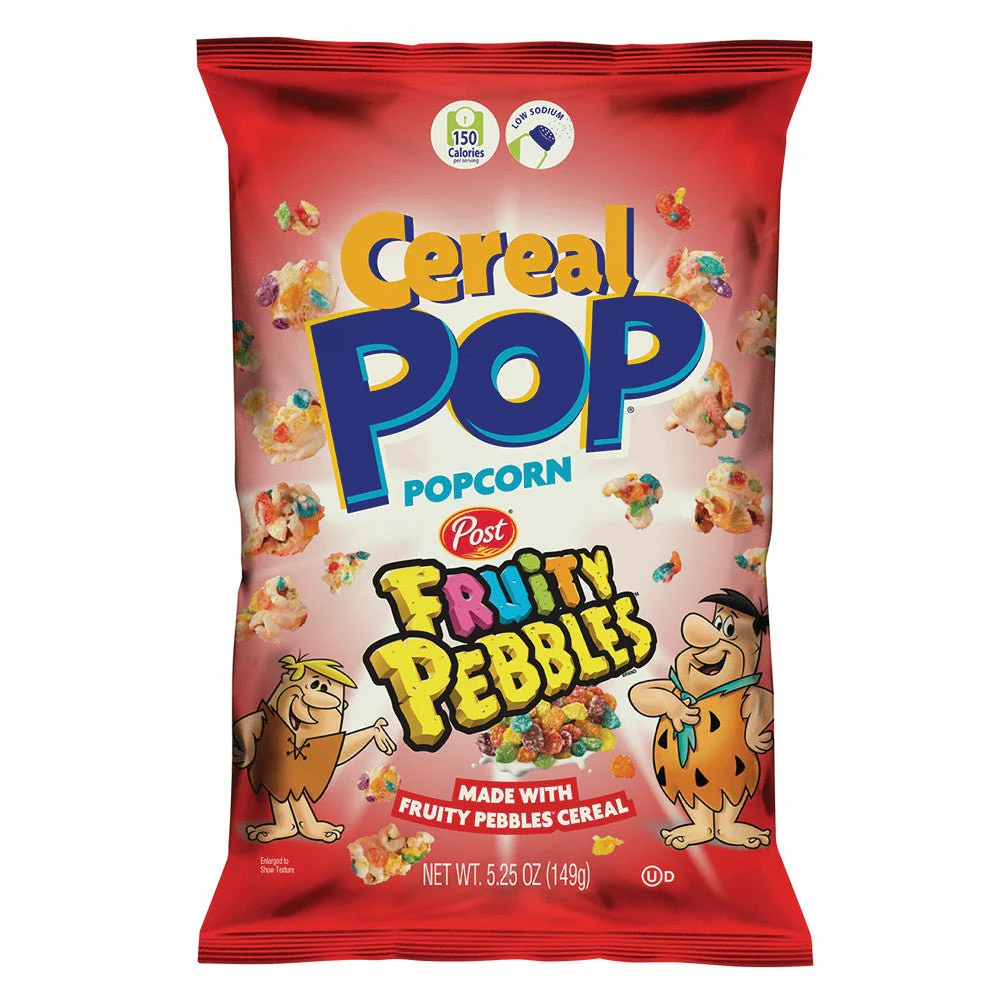 Cereal Pop Fruity Pebbles Popcorn 5.25 oz Bag
