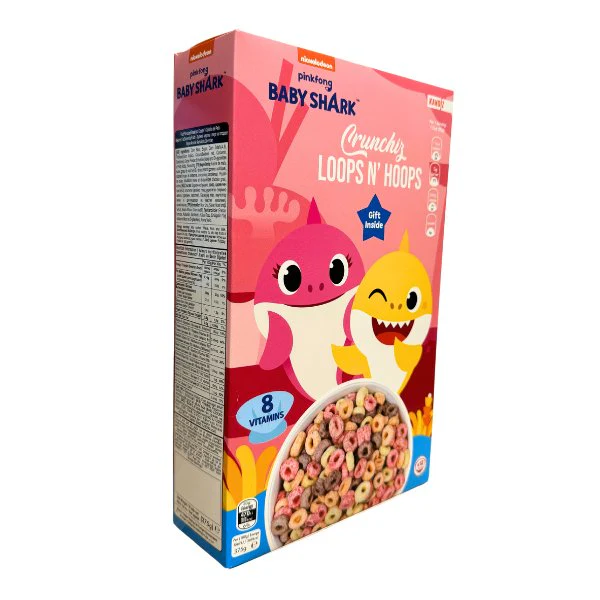 Nickelodeon Baby Shark Loops n' Hoops Cereal 375g