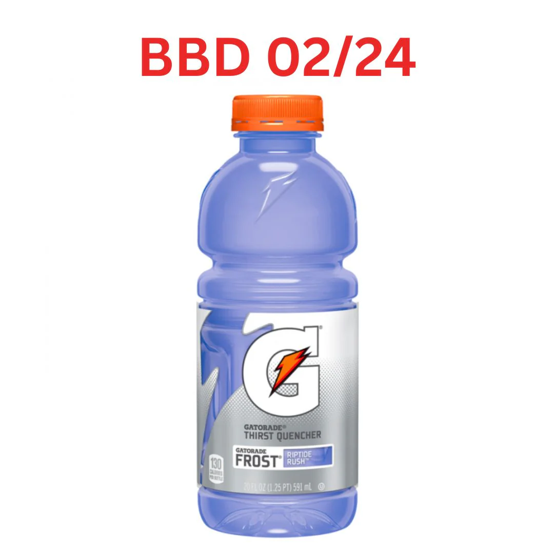 BBD: 02/24 GATORADE?20 Oz. Frost Riptide Rush Wide Mouth Thirst Quencher Drink