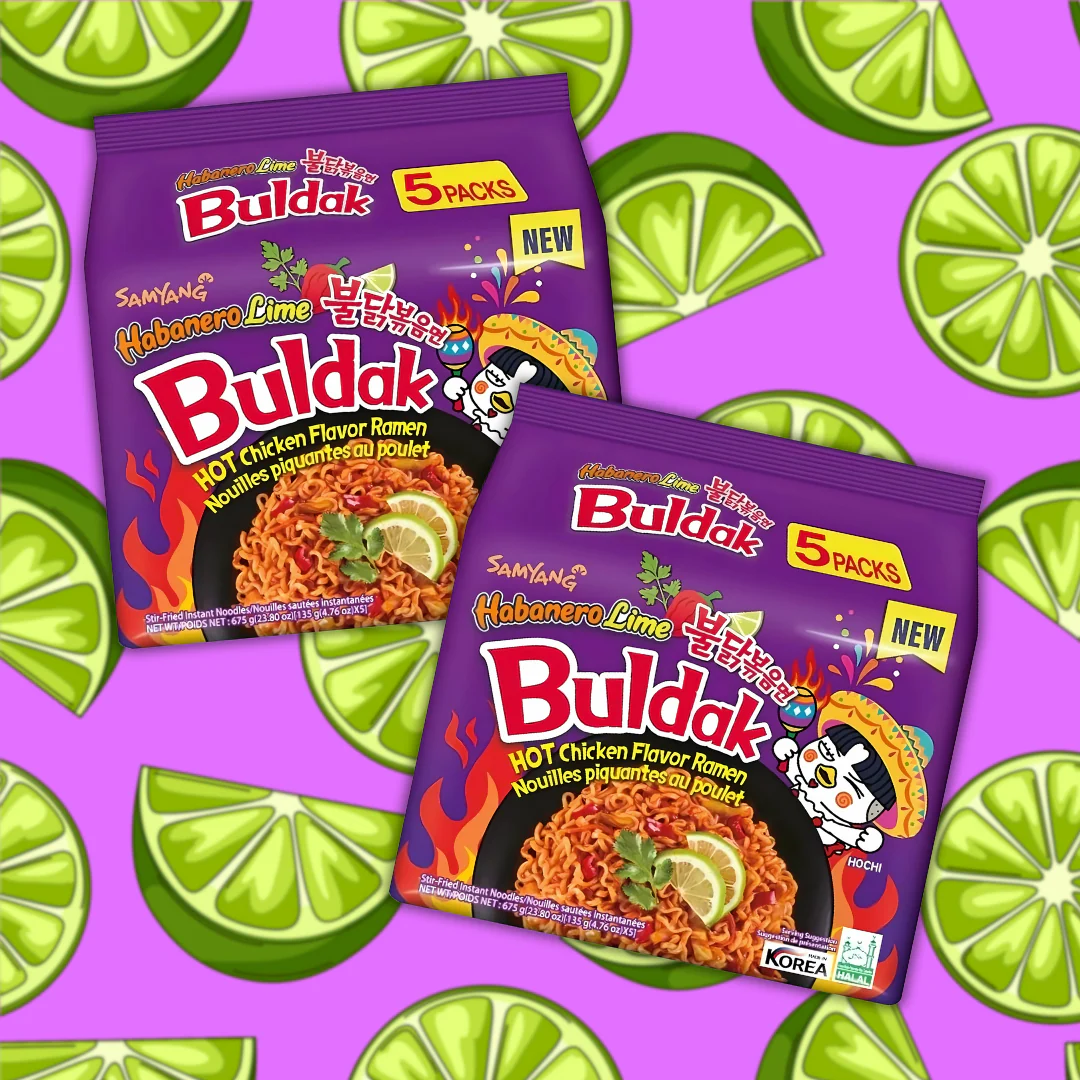 Samyang Buldak Habanero Lime Ramen a?? 10 Pack | Spicy Korean Noodles with Zesty Citrus Kick | Halal Certified
