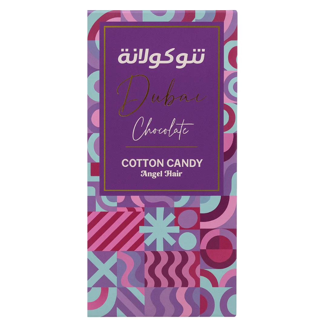 Viral Dubai Style Chocolate Bar �C Cotton Candy & Pistachio Cream (Angel Hair, 200g)