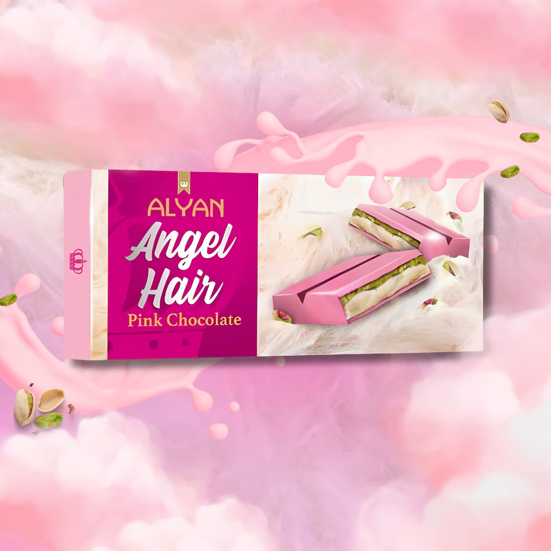Alyan Angel Hair Chocolate 160g (Pink Chocolate with Turkish Cotton Candy & Pistachio)