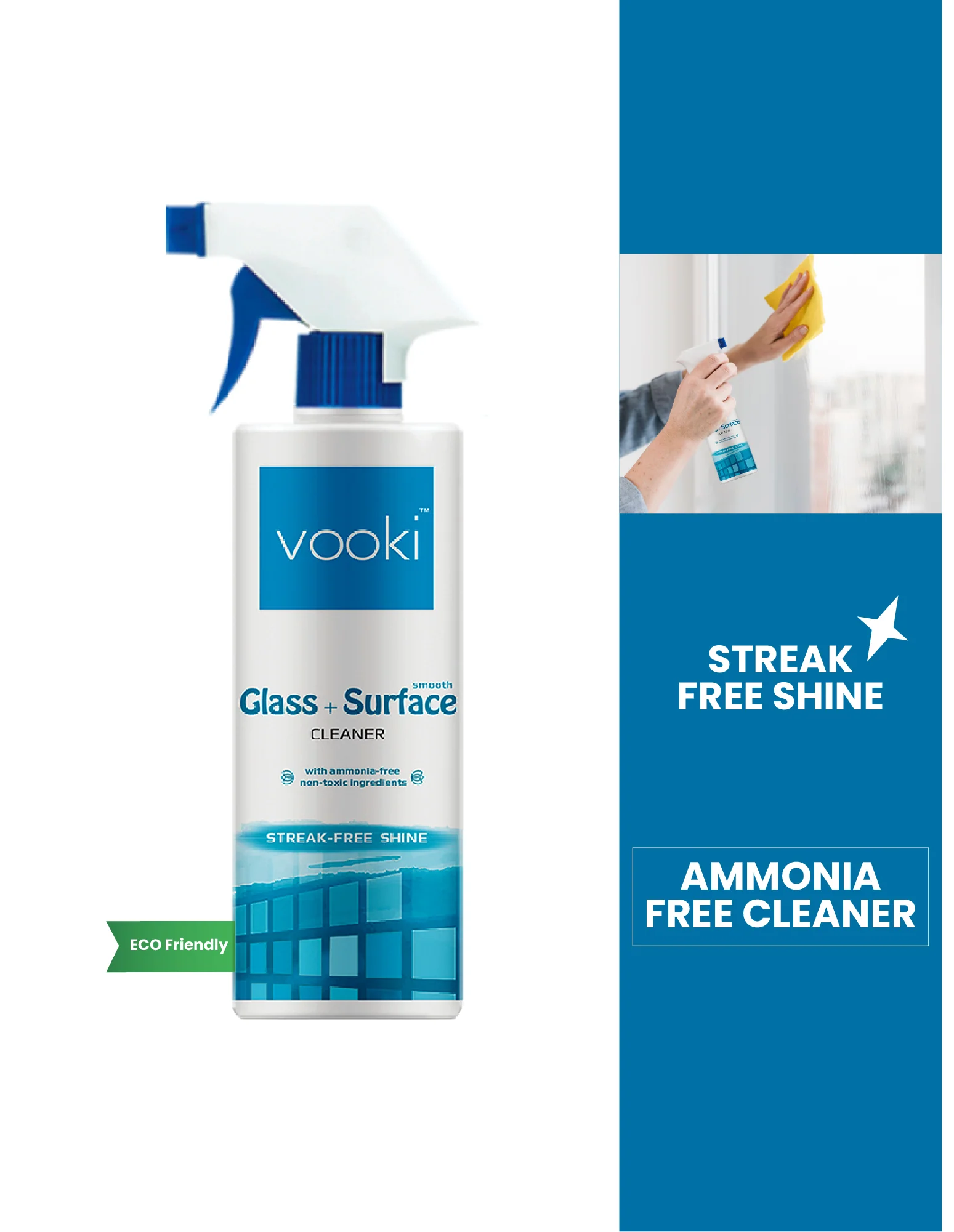 Glass + Smooth Surface Cleaner 500ml [Pack Of 3] | Streak Free Shine with Ammonia free Formula