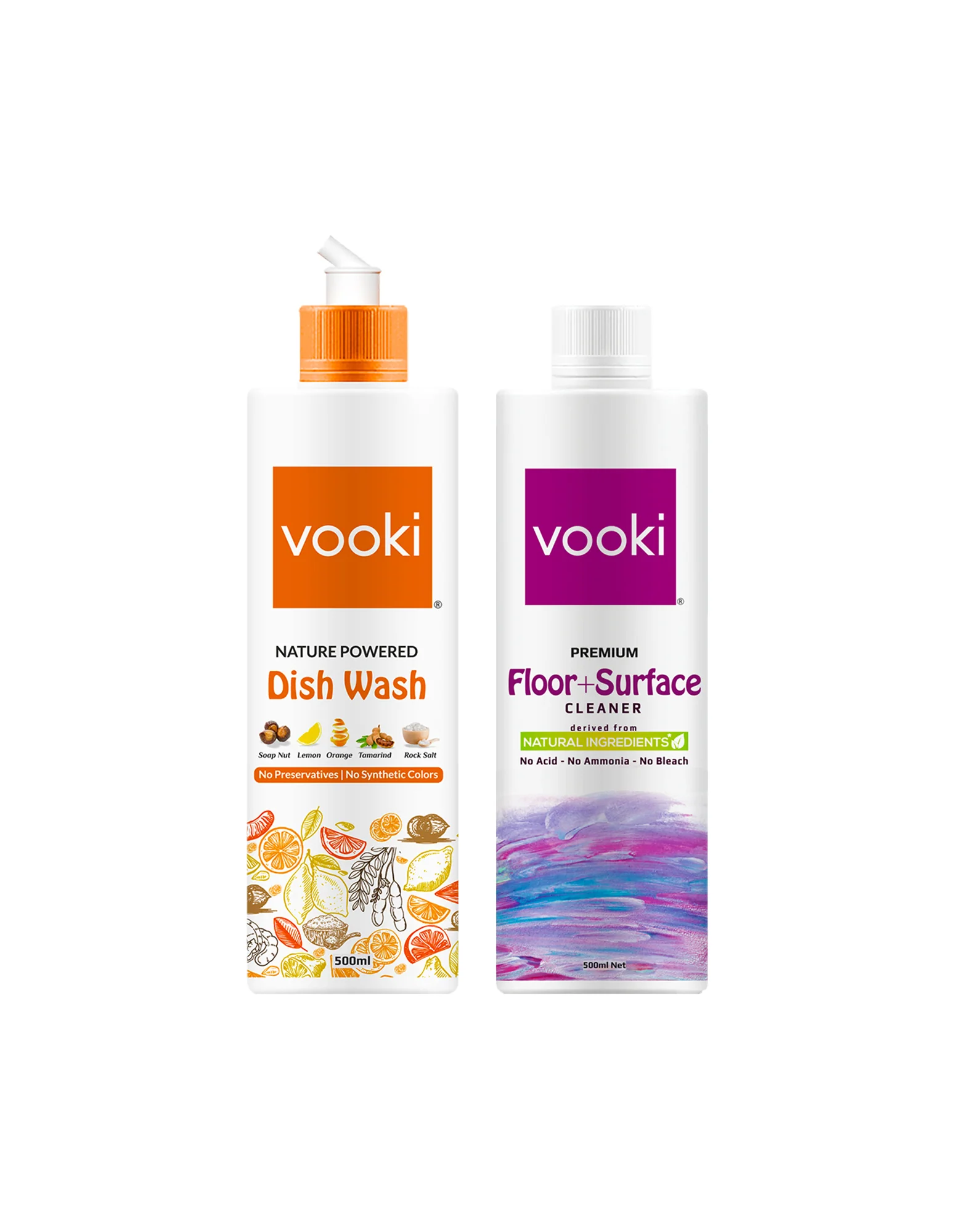 Combo| vooki Nature Powered Dish Wash  & Floor+Surface Cleaner