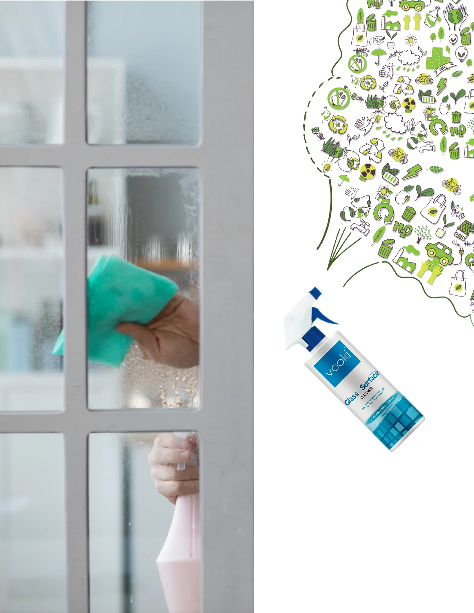 Combo| vooki Glass+Surface Cleaner & Floor+Surface Cleaner