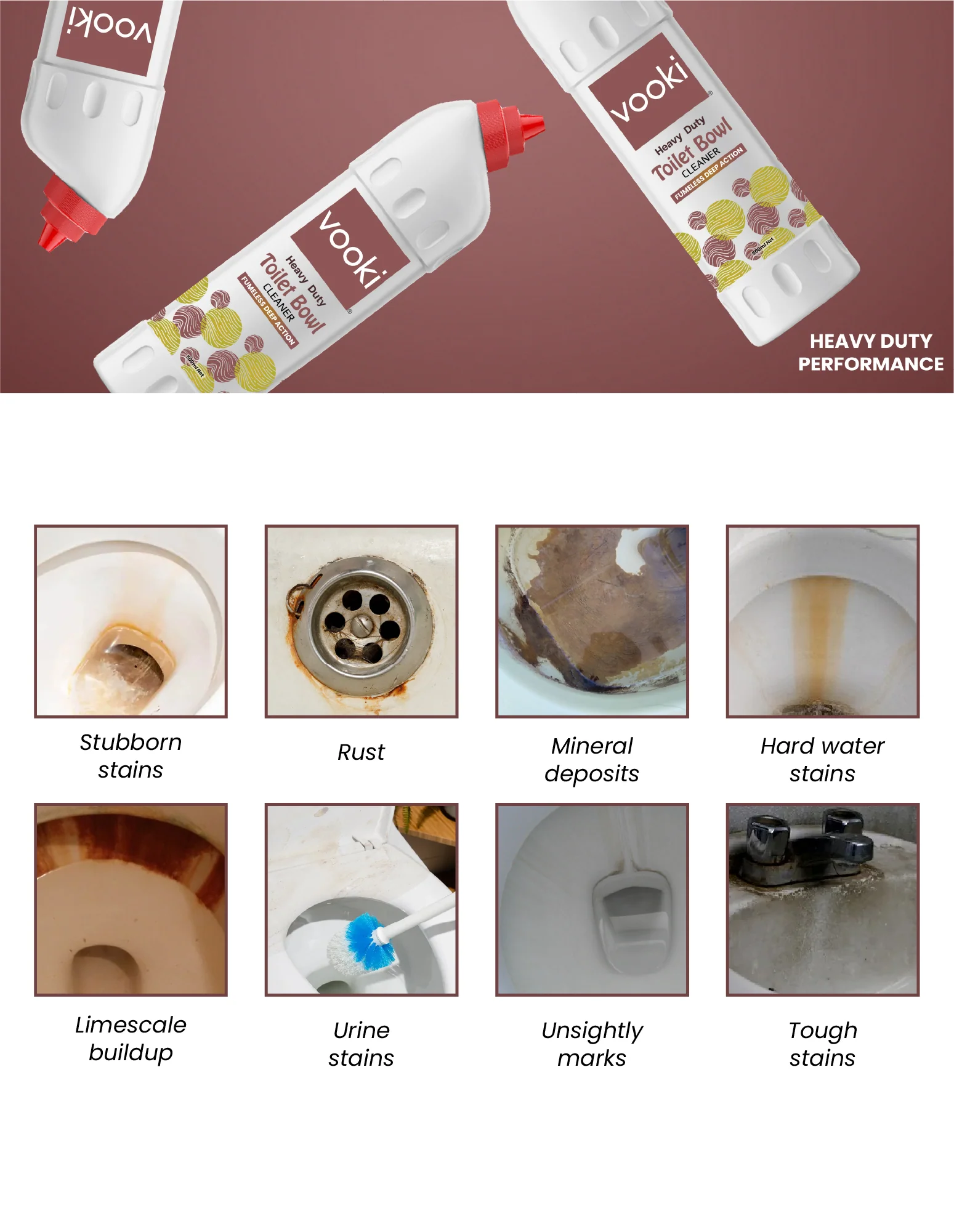 Heavy Duty Toilet Bowl Cleaner & Tough Limescale\Descaler  | Combo