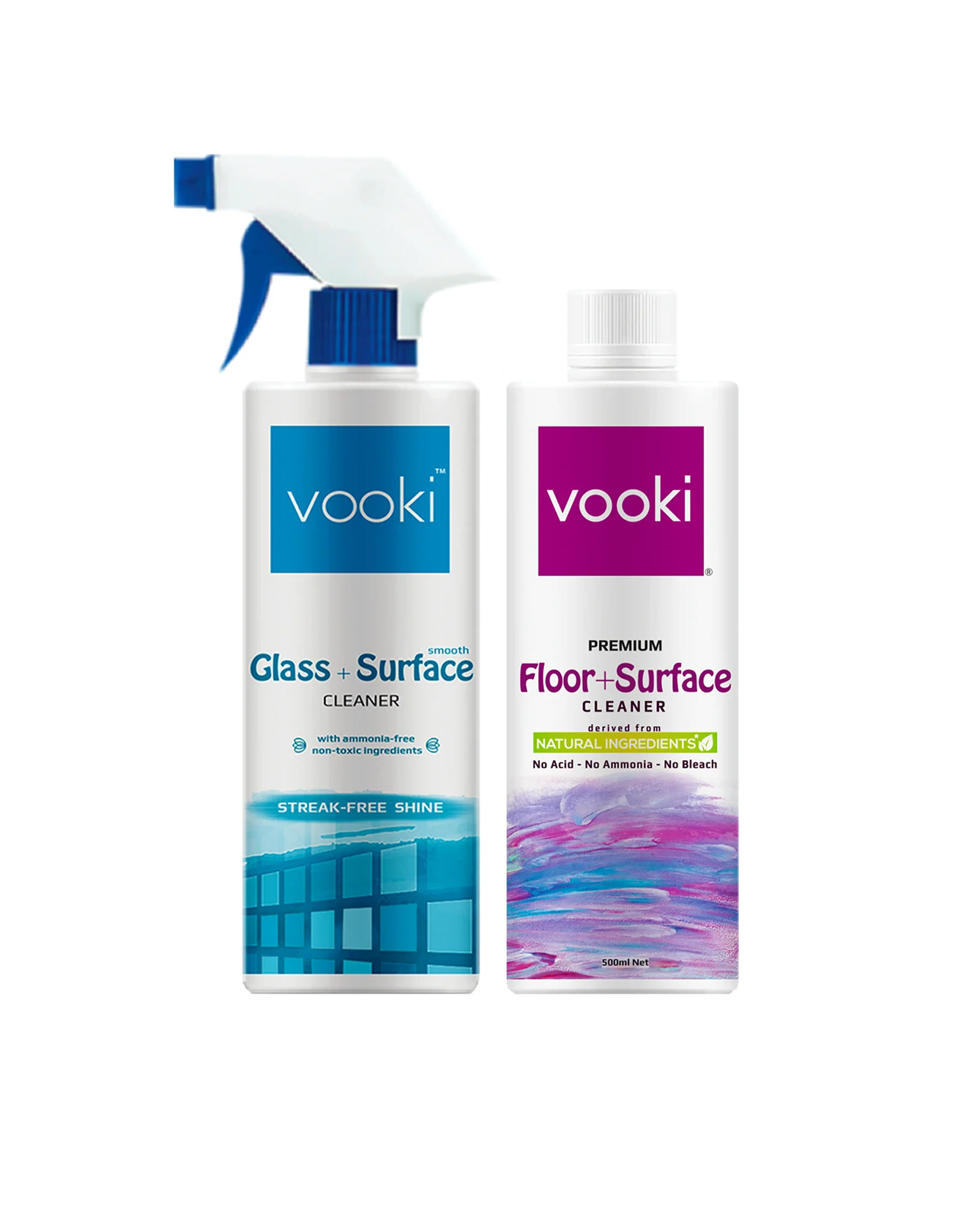 Combo| vooki Glass+Surface Cleaner & Floor+Surface Cleaner