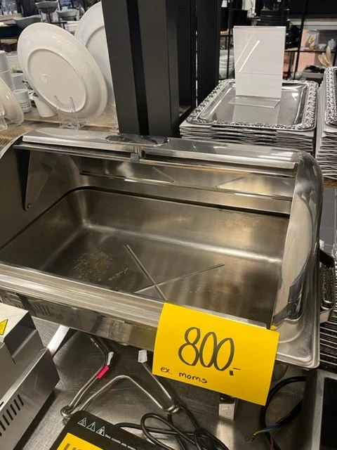 Chafing Dish i rustfri stål inkl. brændere (brugt).