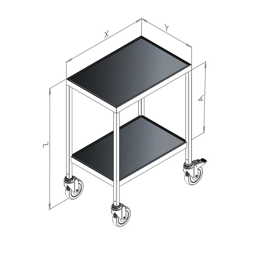 Ergolift serveringsvogn, 605x405x850mm.