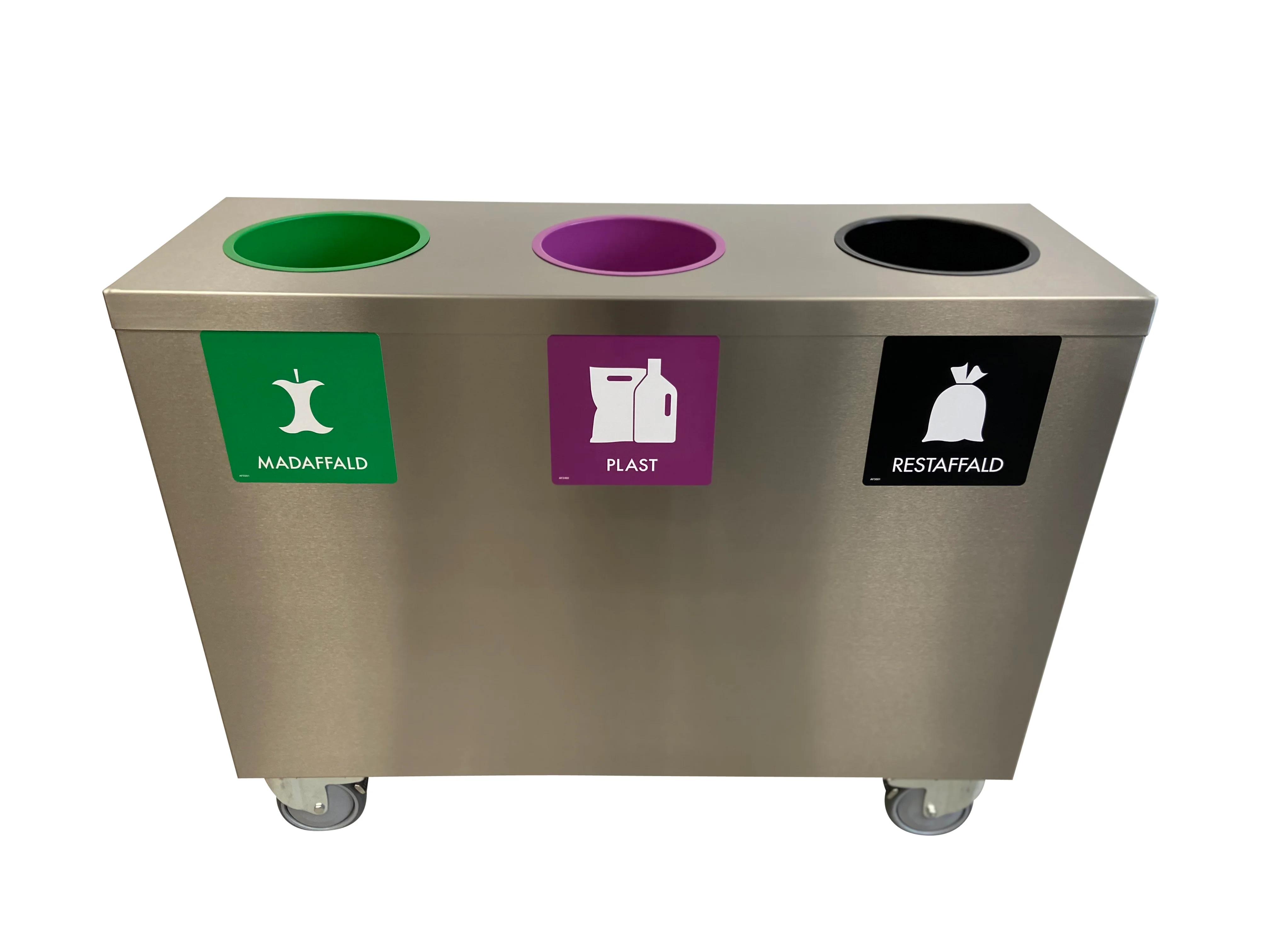 Affaldssorteringsvogn i rustfri stål