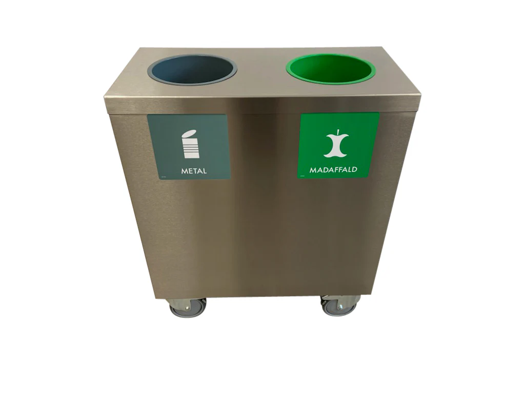 Affaldssorteringsvogn i rustfri stål