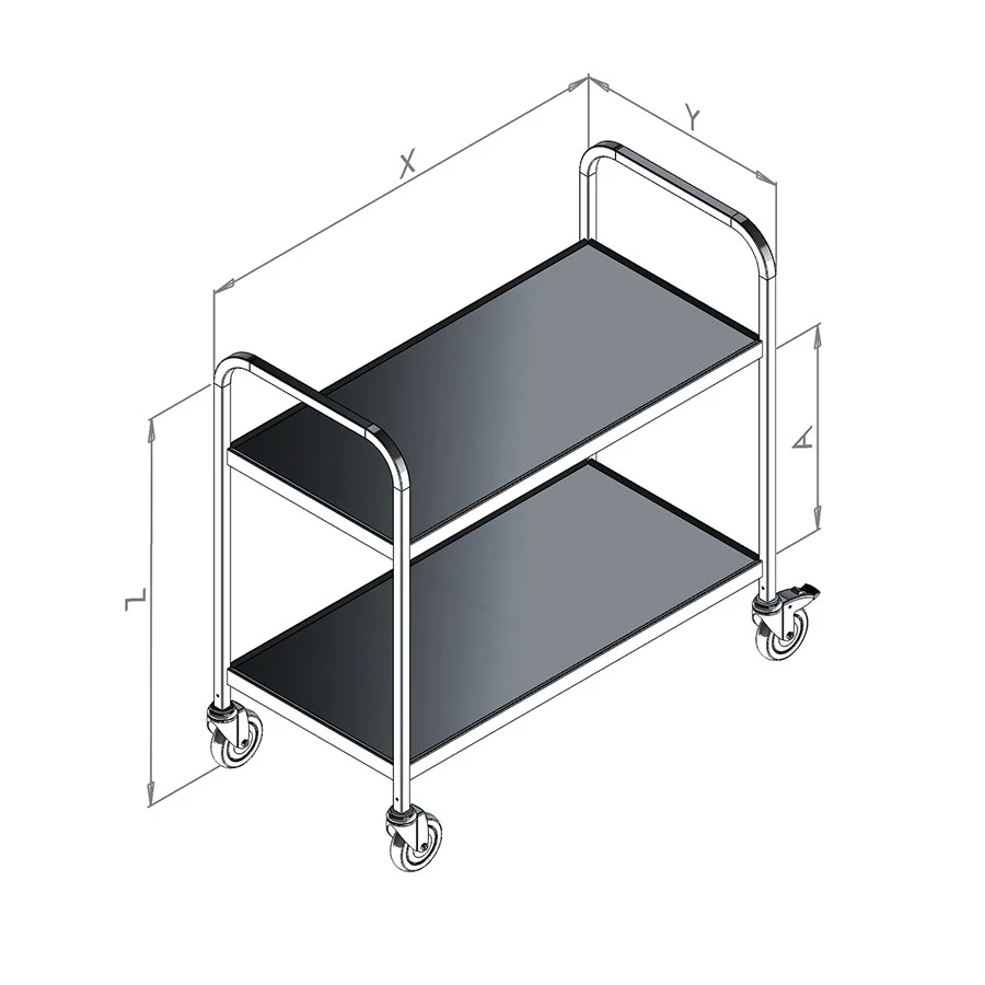 Ergolift serveringsvogn, 1055x530x950mm.
