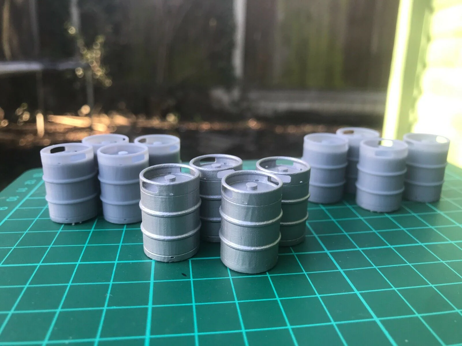 G-scale model scenery - twelve 50L beer kegs - also suitable for GN15