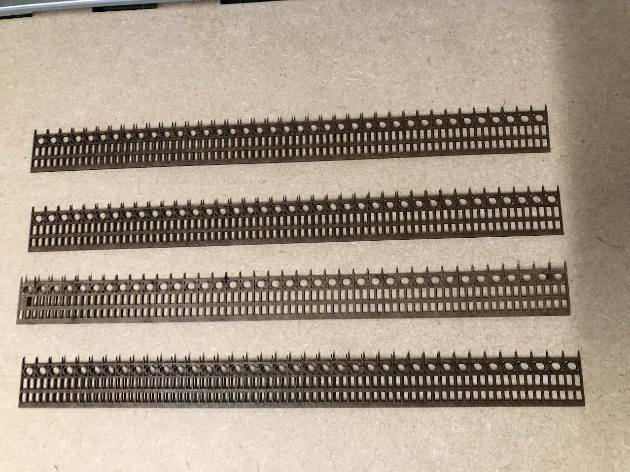 LASER CUT WROUGHT IRON RAILINGS FENCING OO SCALE 1:76 MODEL RAILWAY