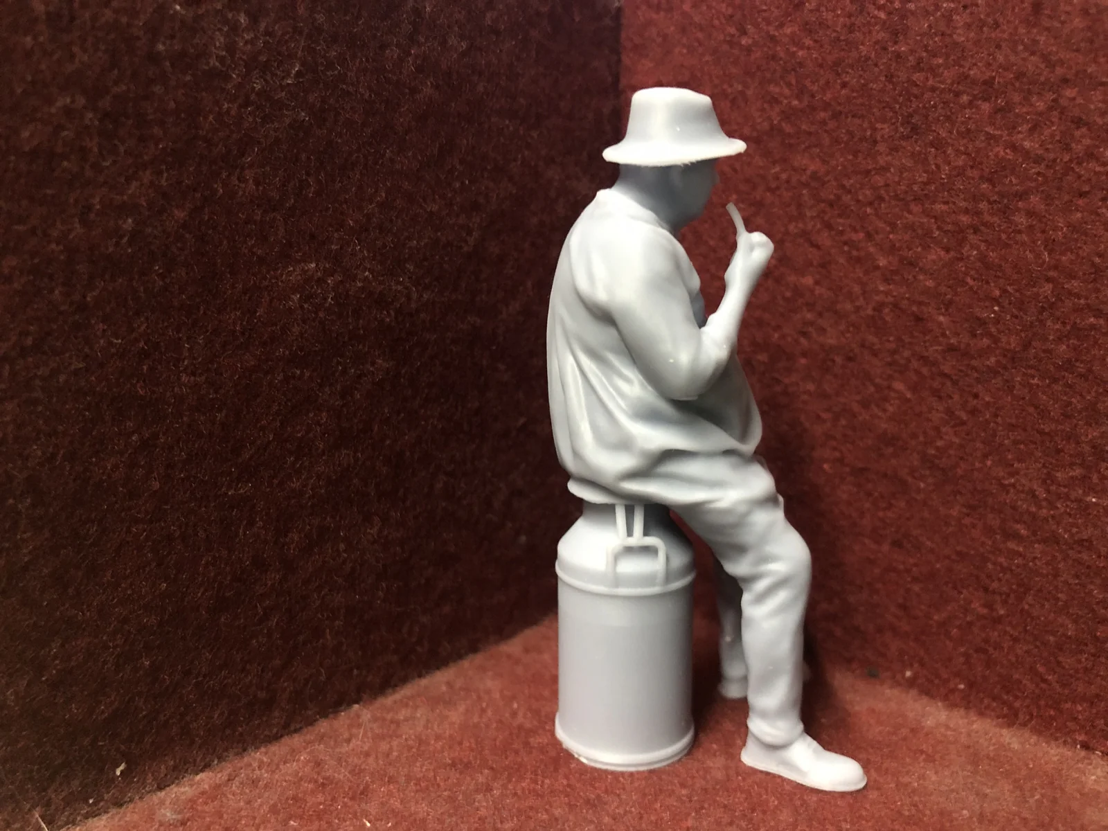 G-Scale farmer sitting on milk churn 3D scan of a real person - M098 (also GN15)