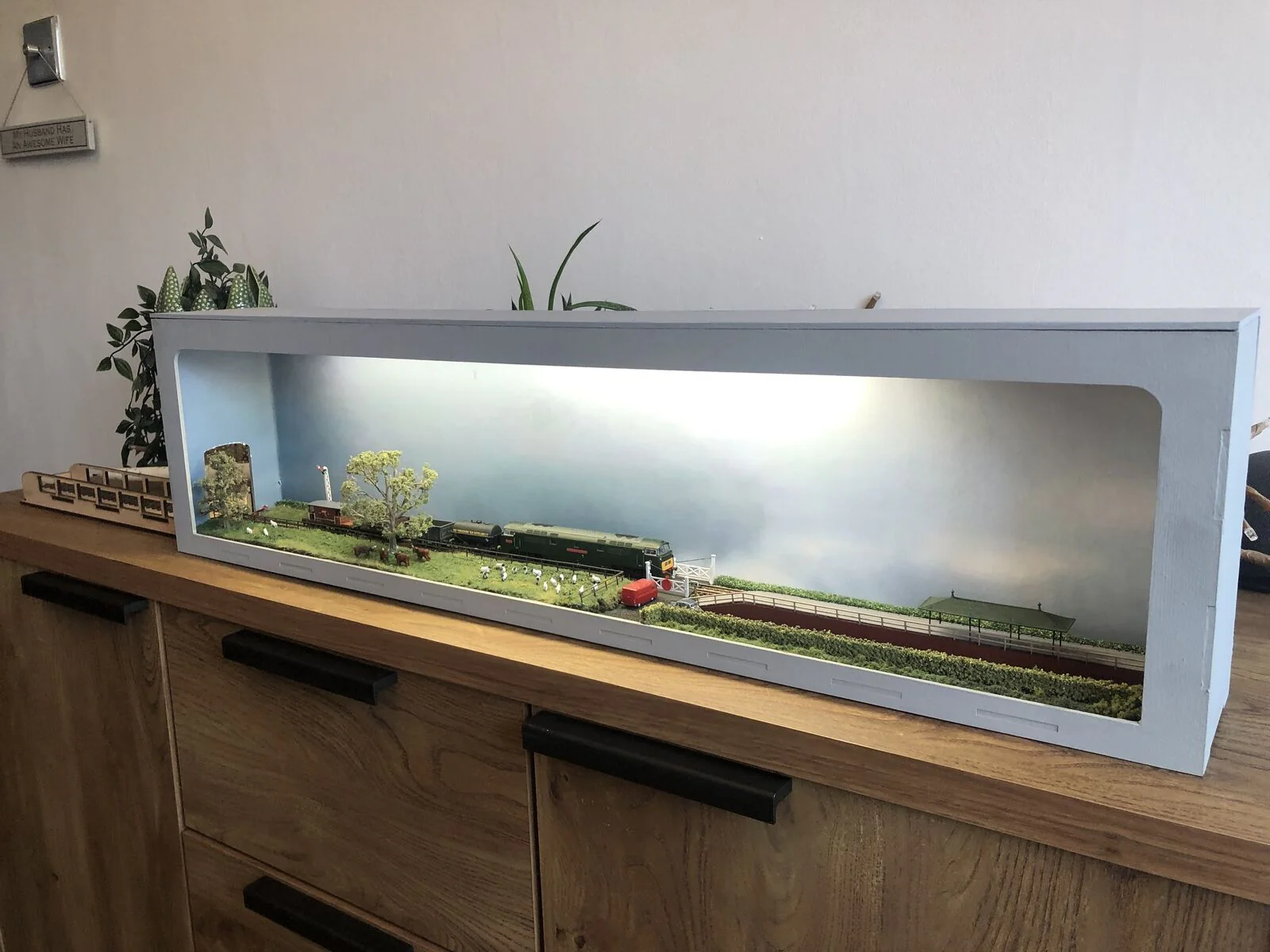 75cm Model Railway Shelf Diorama kit, optional Fiddle Stick, lighting and Shelf