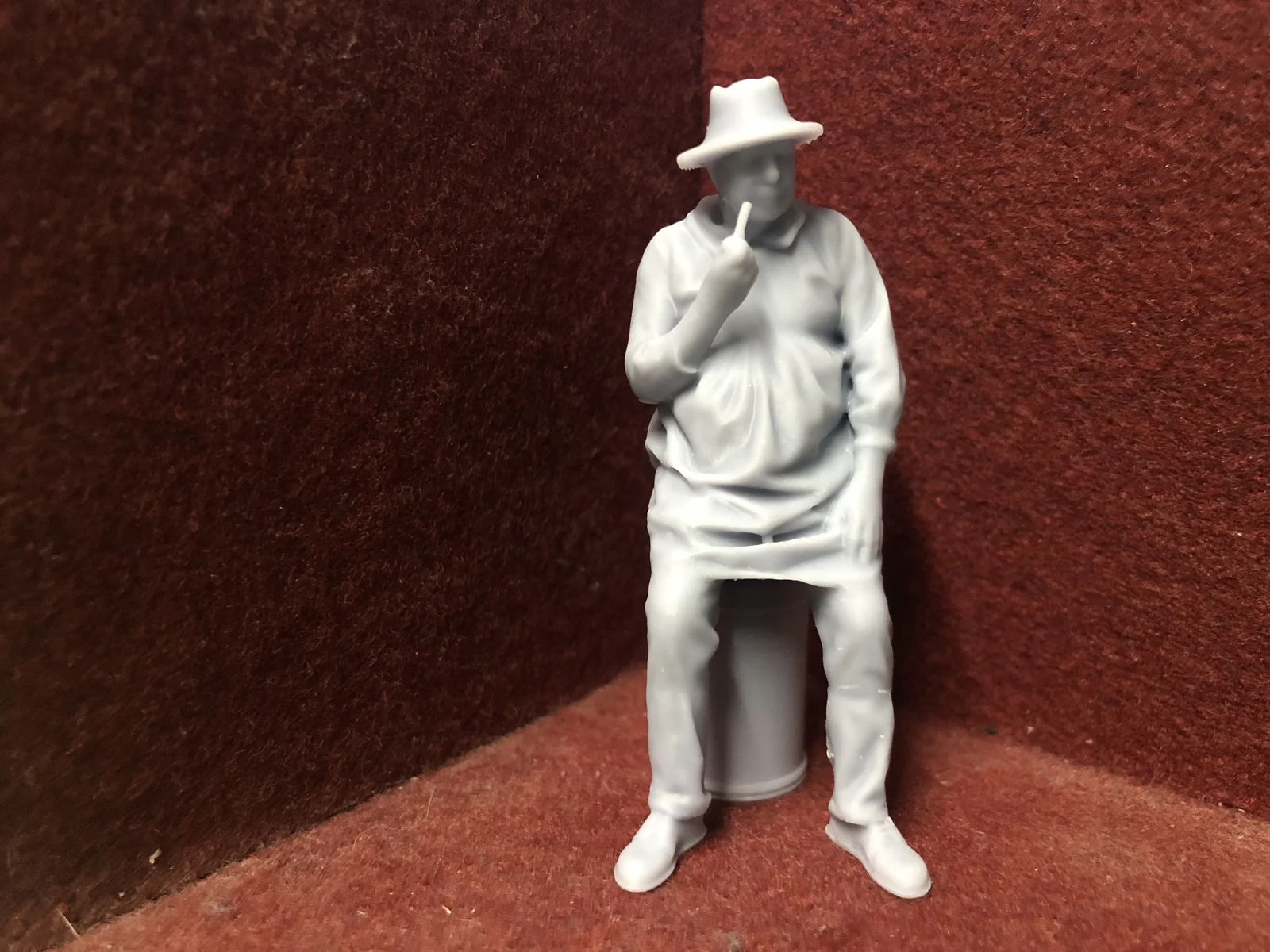 G-Scale farmer sitting on milk churn 3D scan of a real person - M098 (also GN15)