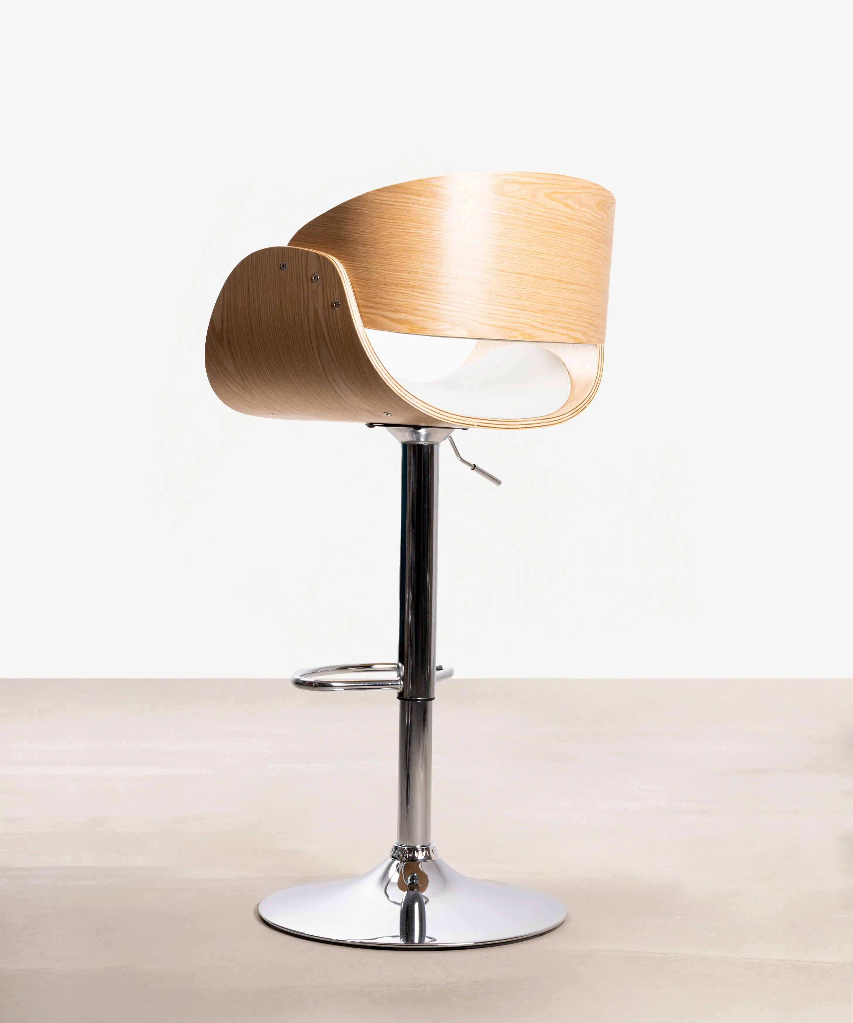 Taburete de Madera y Polipiel Regulable Debbie