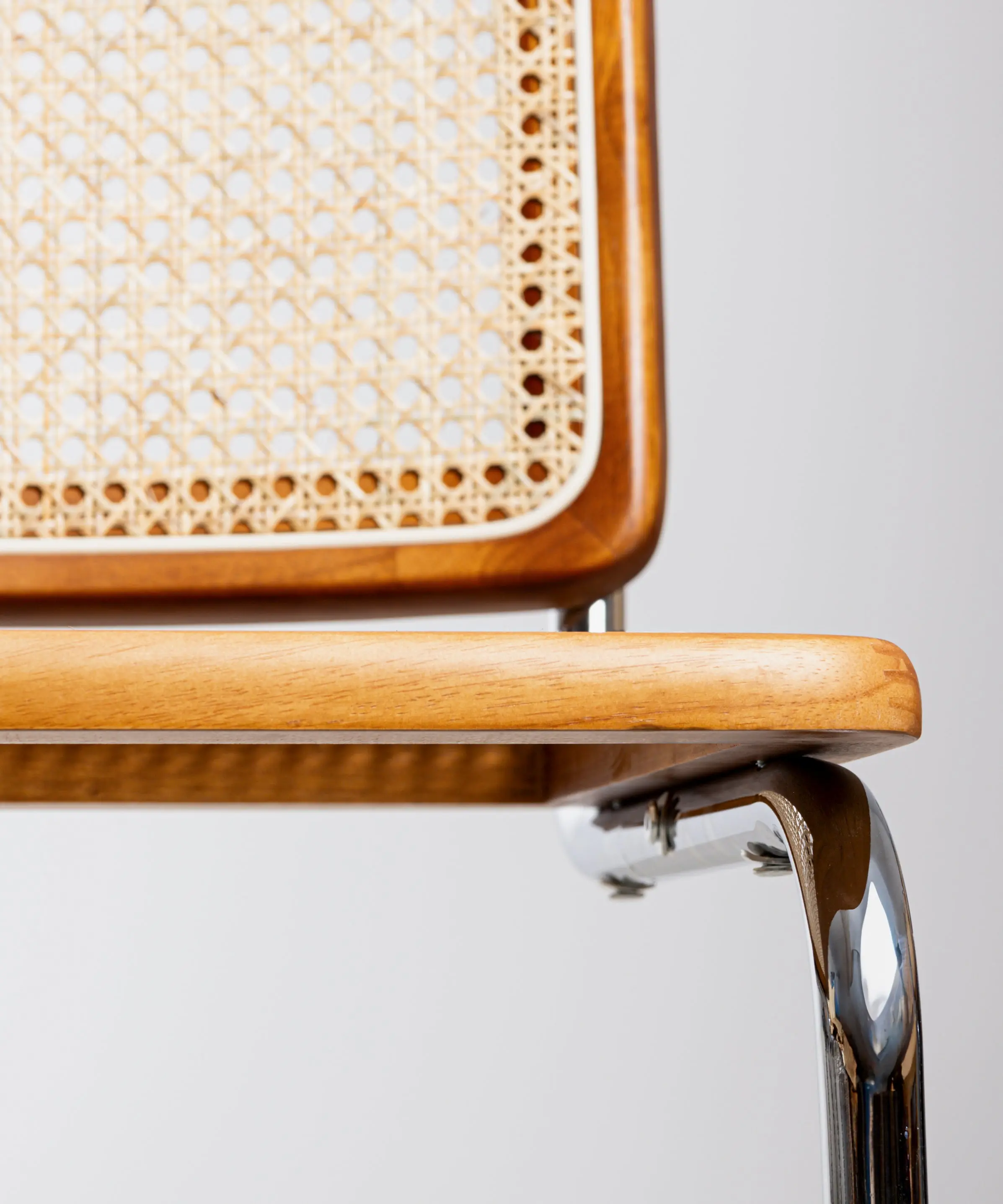 Silla de Comedor de Madera, Ratán y Metal Candy