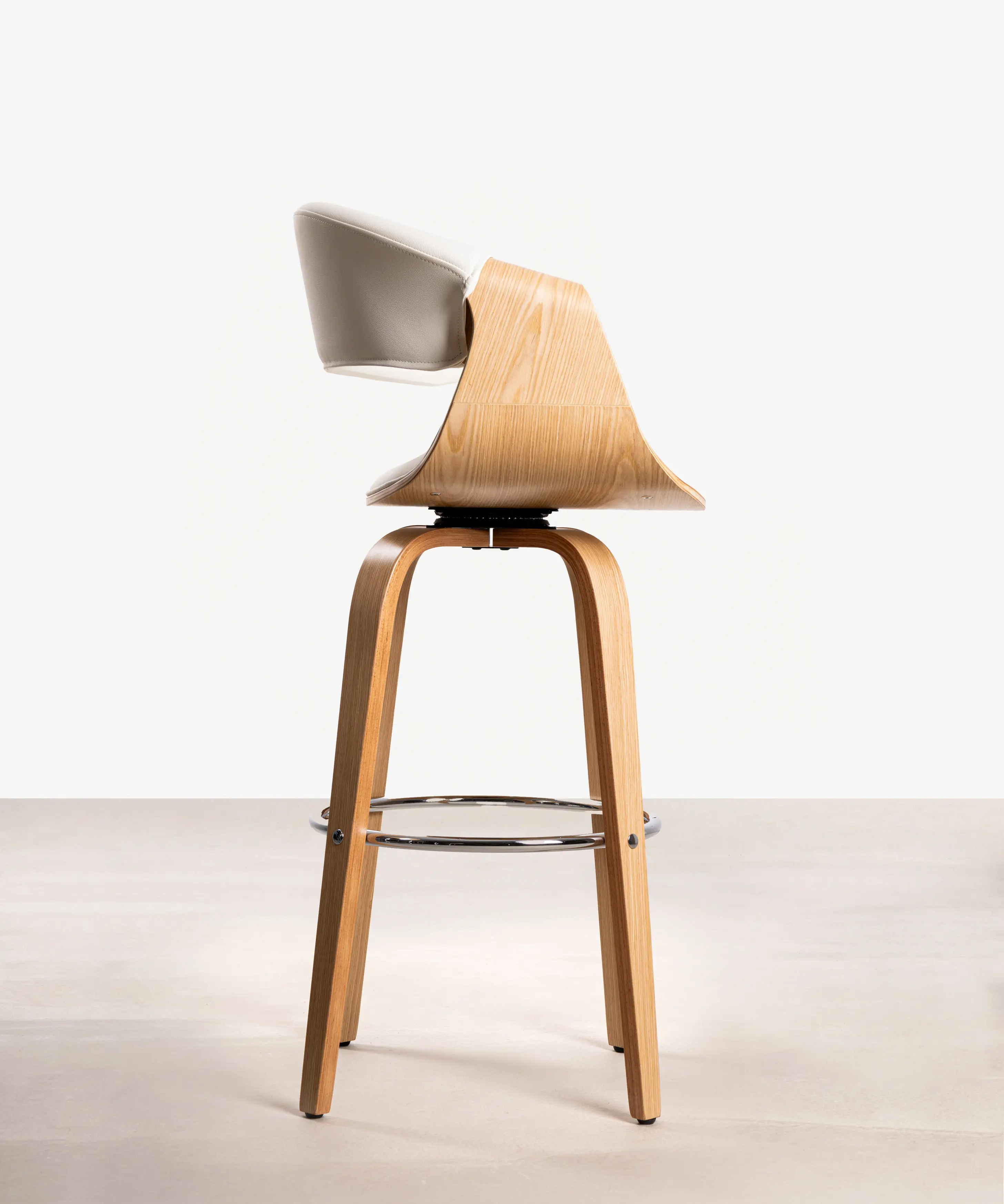 Taburete de Madera y Polipiel Binsa