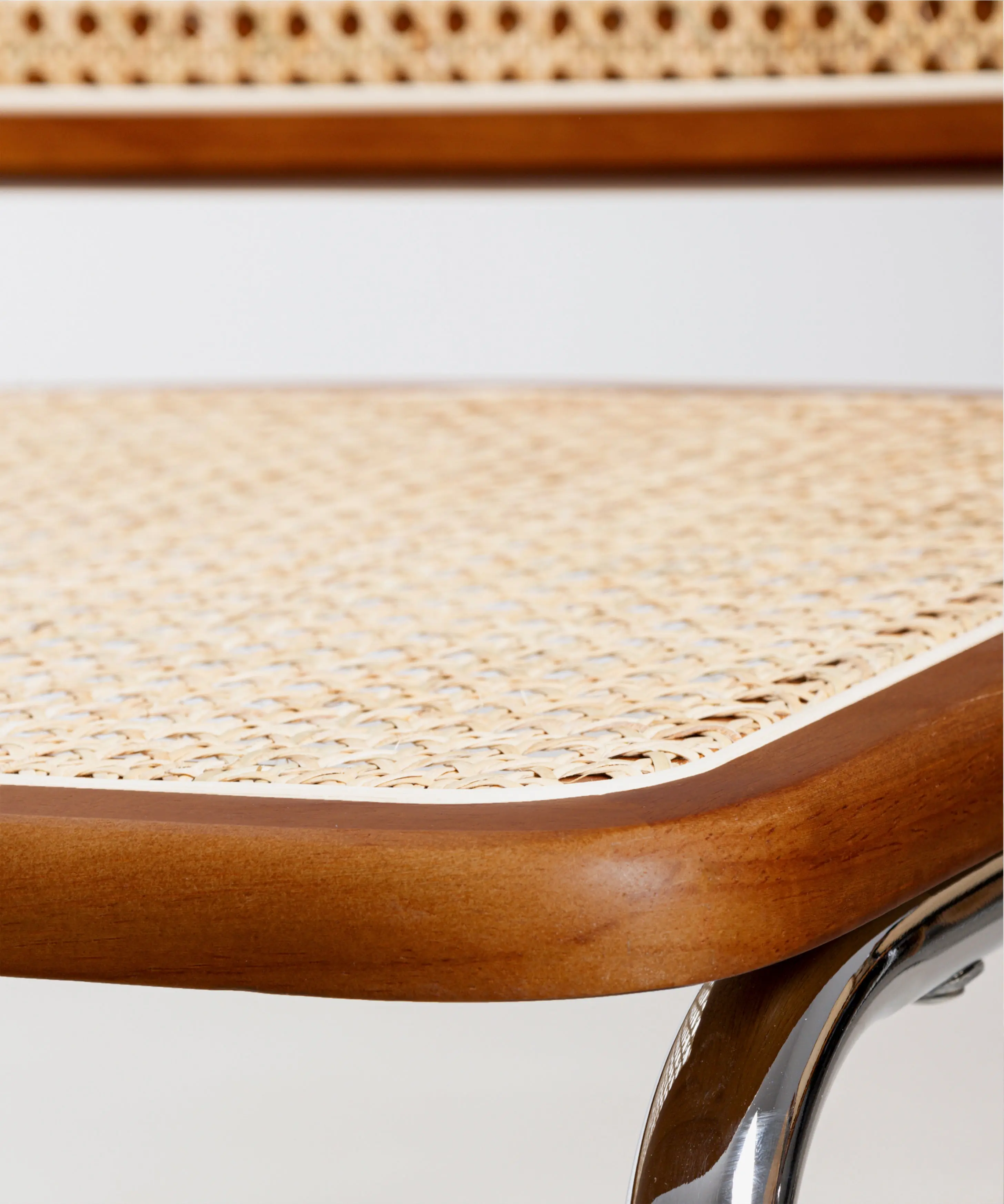 Silla de Comedor de Madera, Ratán y Metal Candy