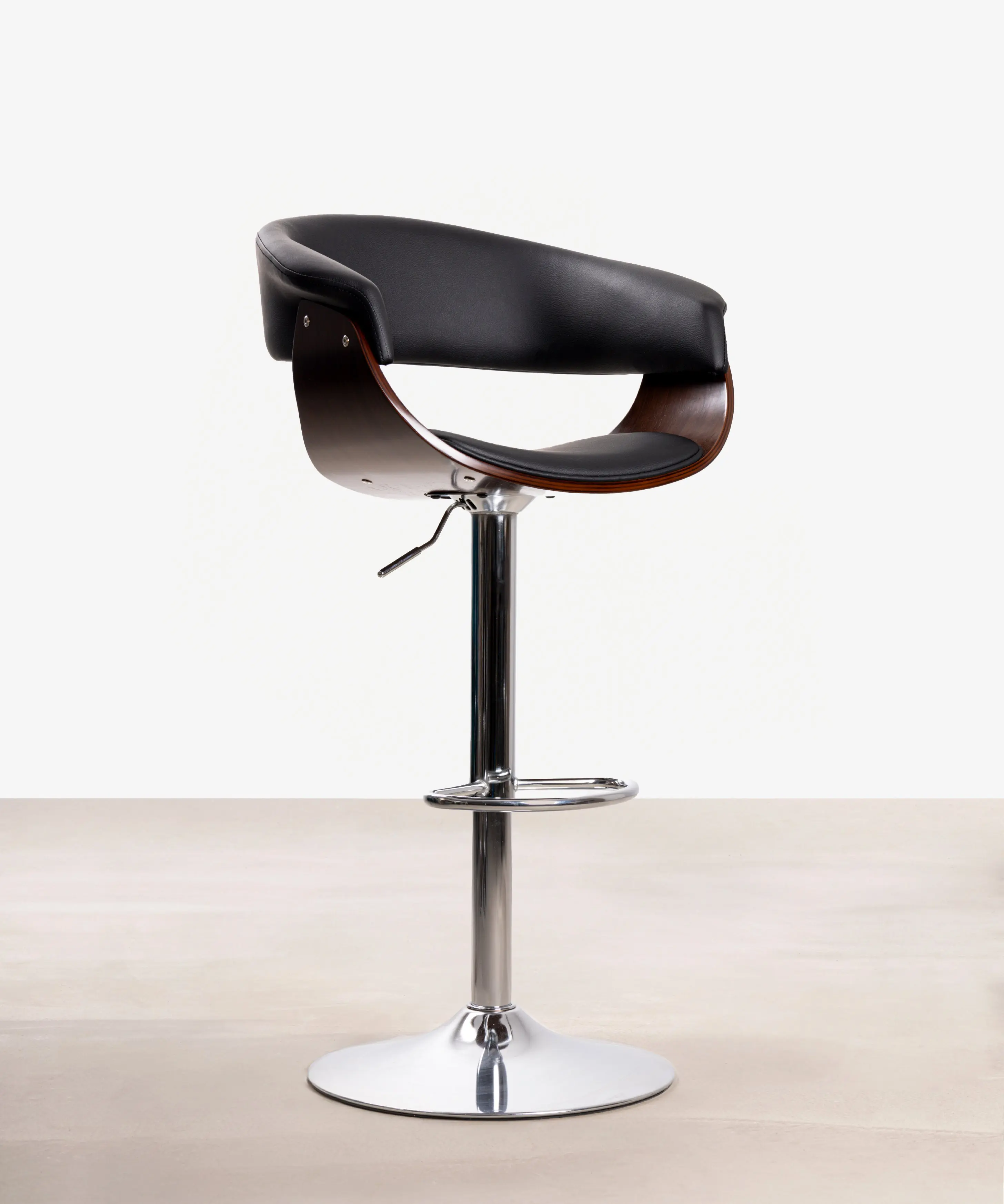 Taburete de Madera y Polipiel Regulable Beckett